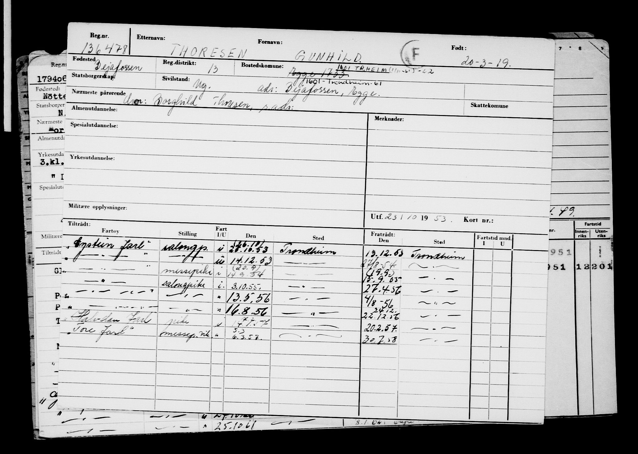 Direktoratet for sjømenn, AV/RA-S-3545/G/Gb/L0167: Hovedkort, 1919, s. 234