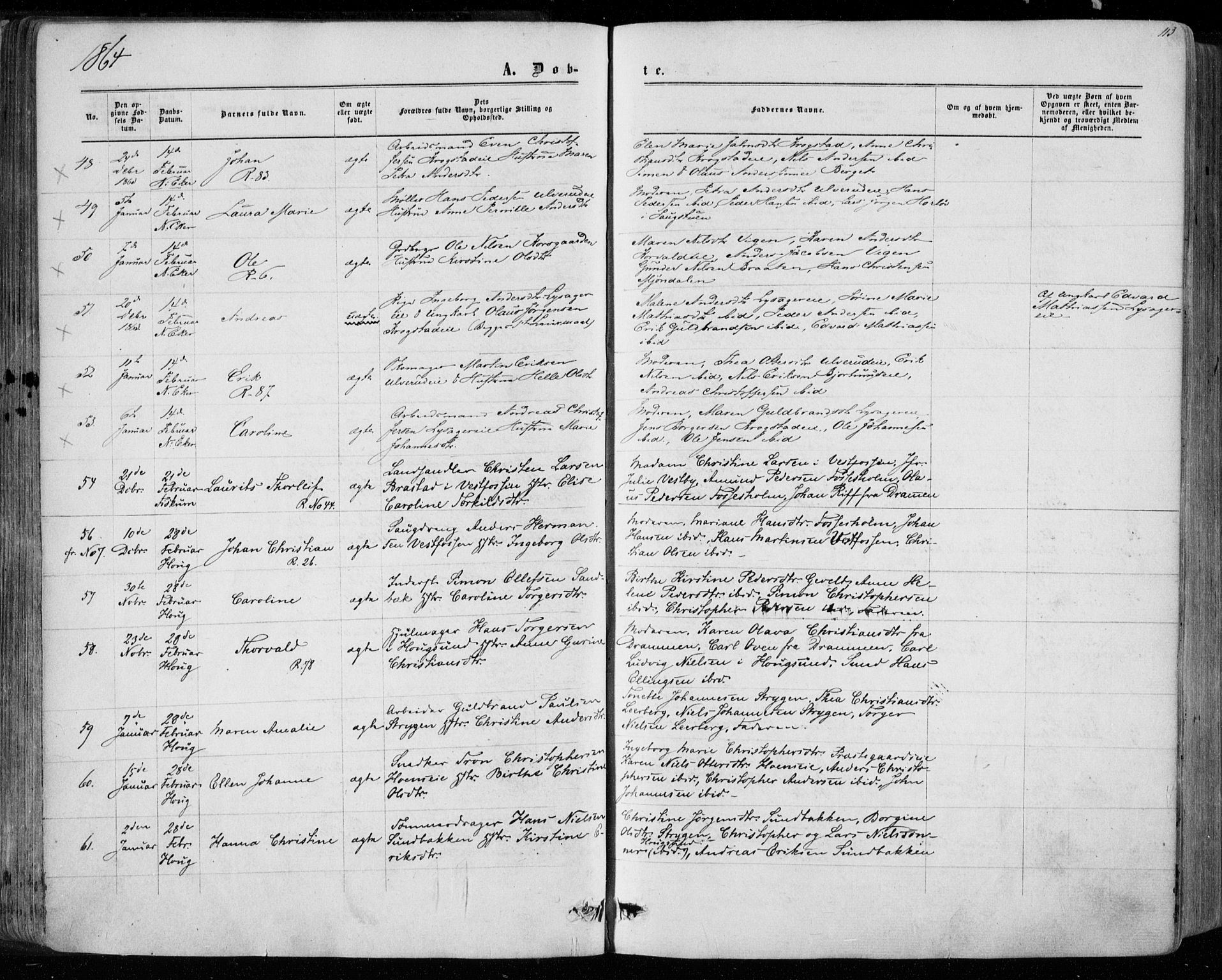 Eiker kirkebøker, AV/SAKO-A-4/F/Fa/L0016: Ministerialbok nr. I 16, 1860-1868, s. 113