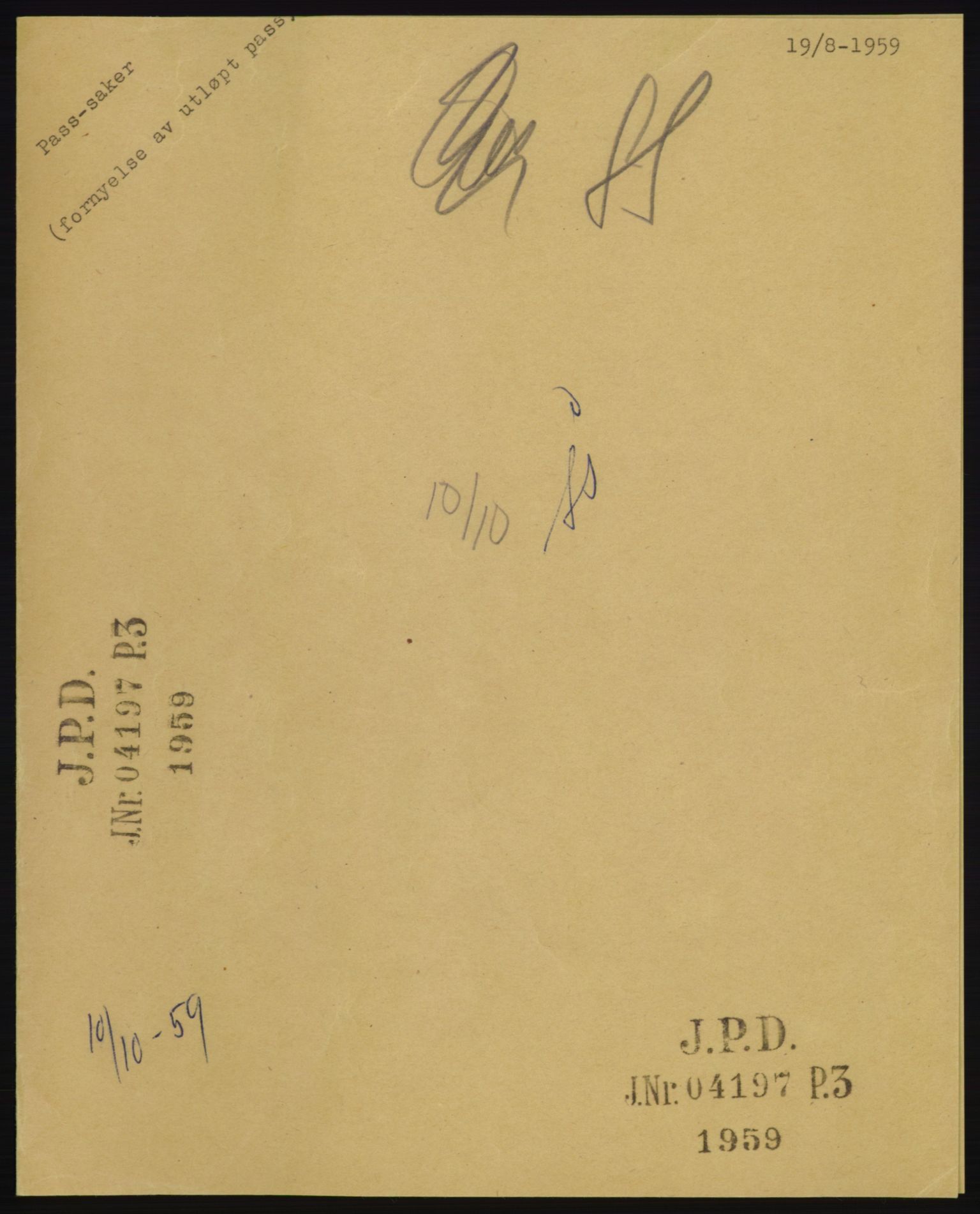 Justisdepartementet, 3. politikontor P3, AV/RA-S-1051/D/L0040: Passinstruksen - Passutstedelse ved utenriksstasjoner, 1947-1959, s. 266