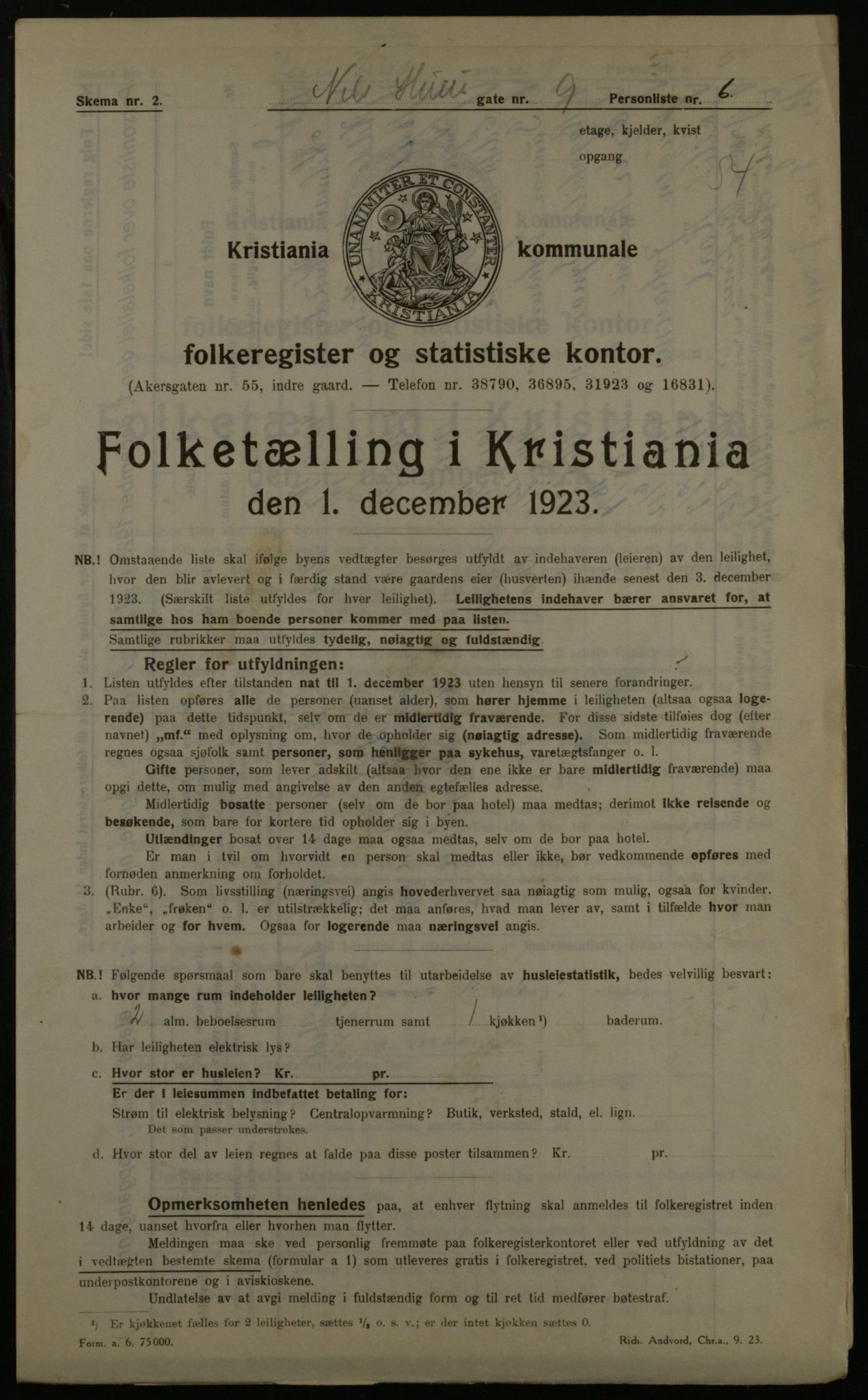 OBA, Kommunal folketelling 1.12.1923 for Kristiania, 1923, s. 78111