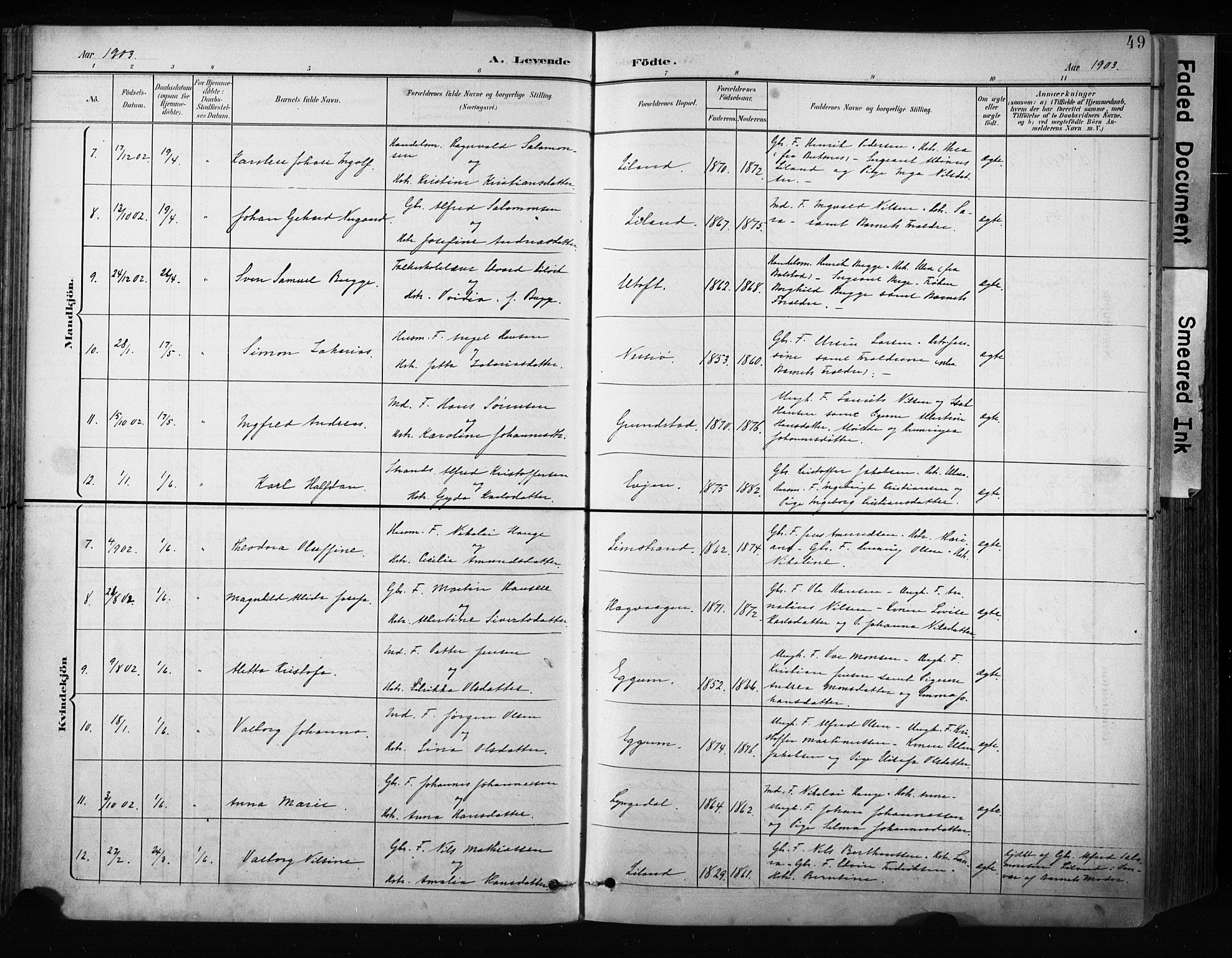 Ministerialprotokoller, klokkerbøker og fødselsregistre - Nordland, AV/SAT-A-1459/880/L1134: Ministerialbok nr. 880A08, 1899-1908, s. 49