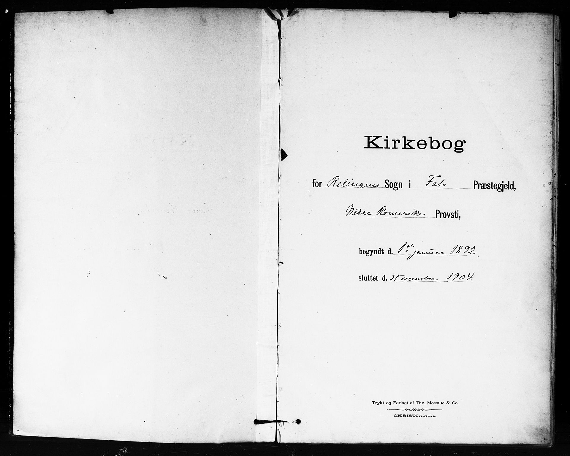 Fet prestekontor Kirkebøker, SAO/A-10370a/F/Fb/L0002: Ministerialbok nr. II 2, 1892-1904