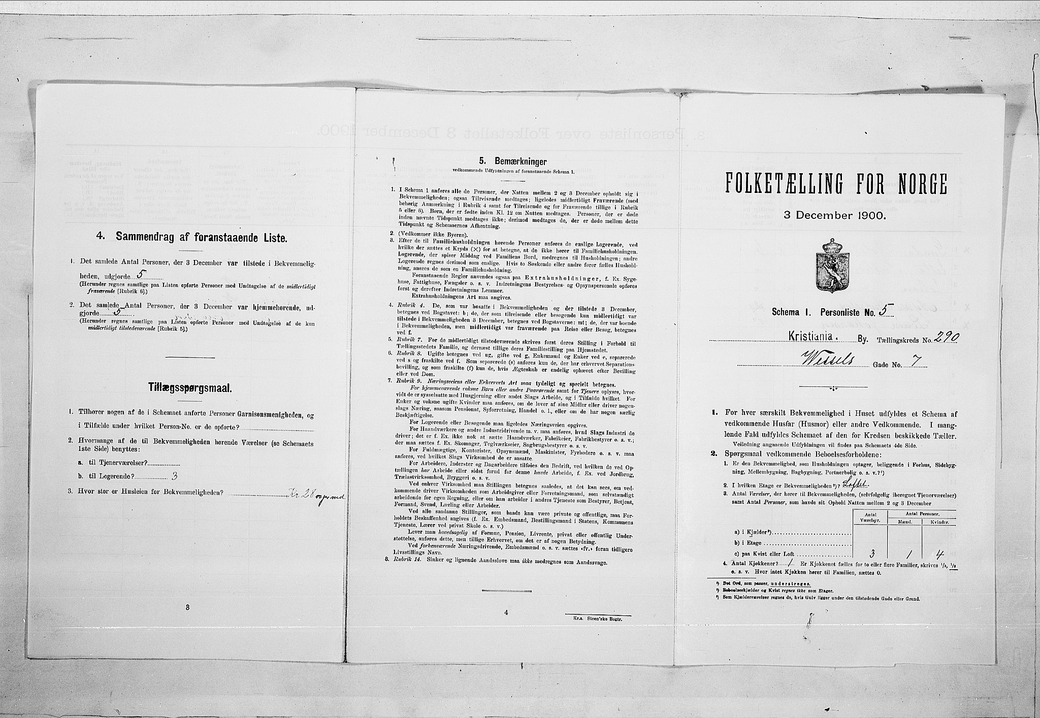 SAO, Folketelling 1900 for 0301 Kristiania kjøpstad, 1900, s. 111521