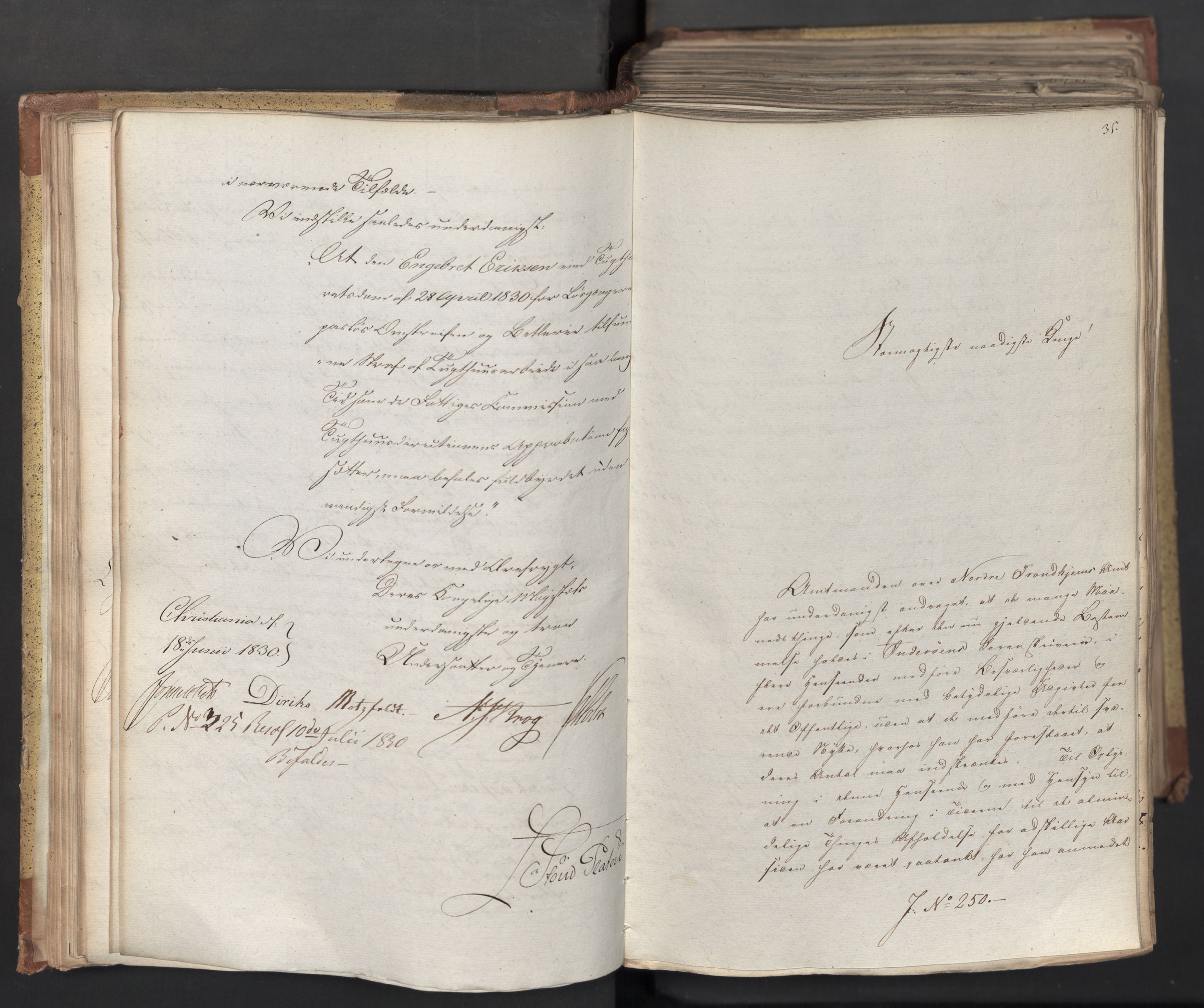 Statsrådsavdelingen i Stockholm, AV/RA-S-1003/D/Da/L0066: Regjeringsinnstillinger nr. 240-449, 1830, s. 63