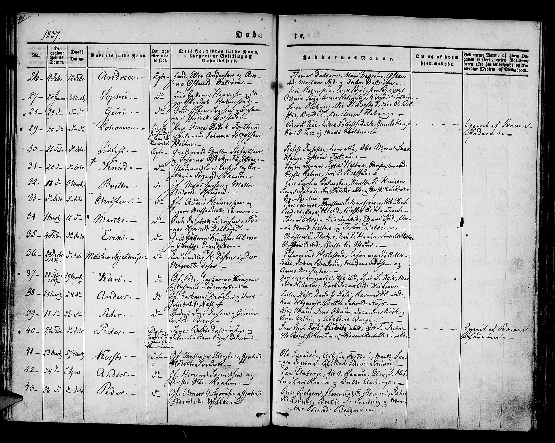 Luster sokneprestembete, AV/SAB-A-81101/H/Haa/Haaa/L0005: Ministerialbok nr. A 5, 1831-1841, s. 41