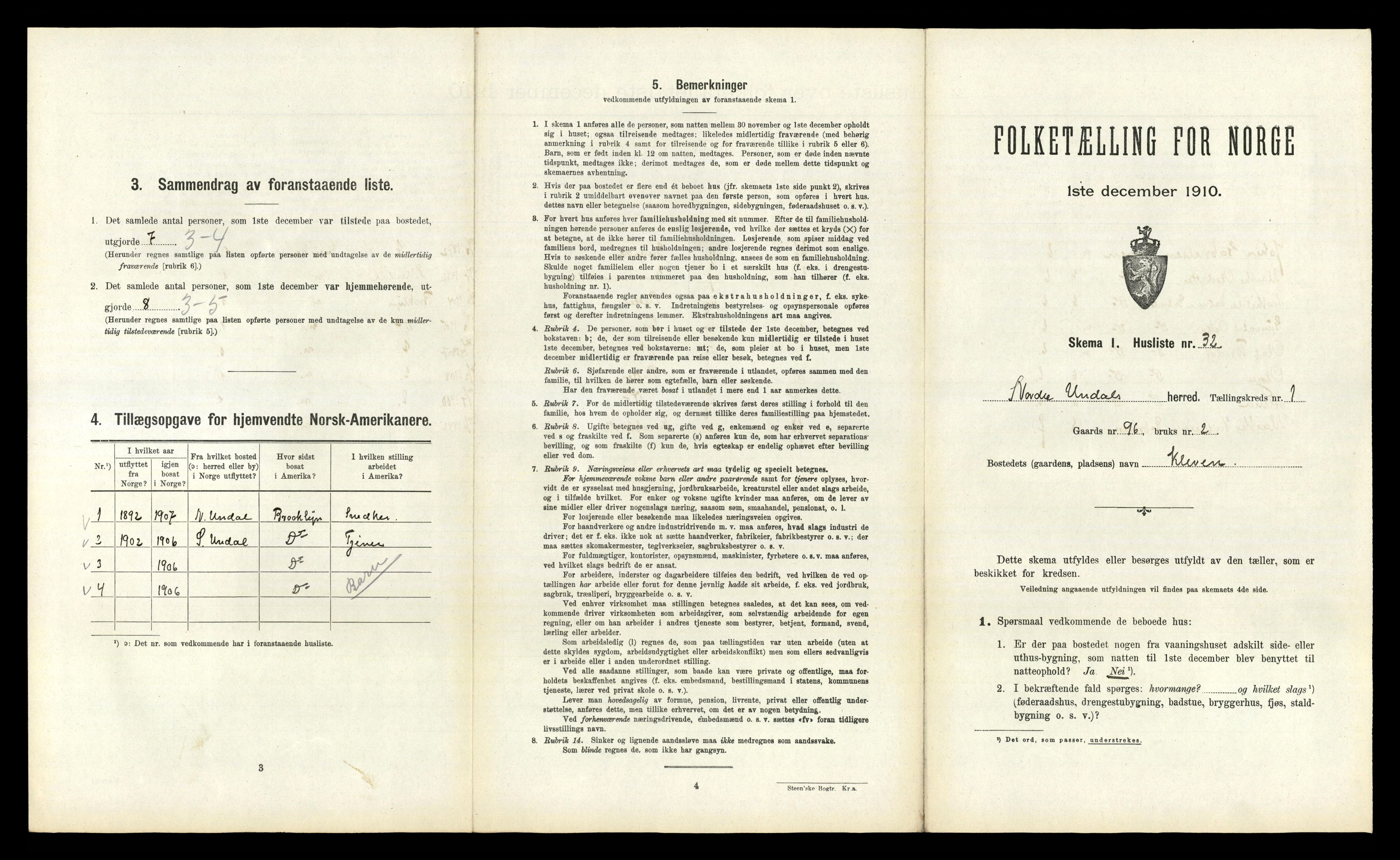 RA, Folketelling 1910 for 1028 Nord-Audnedal herred, 1910, s. 96