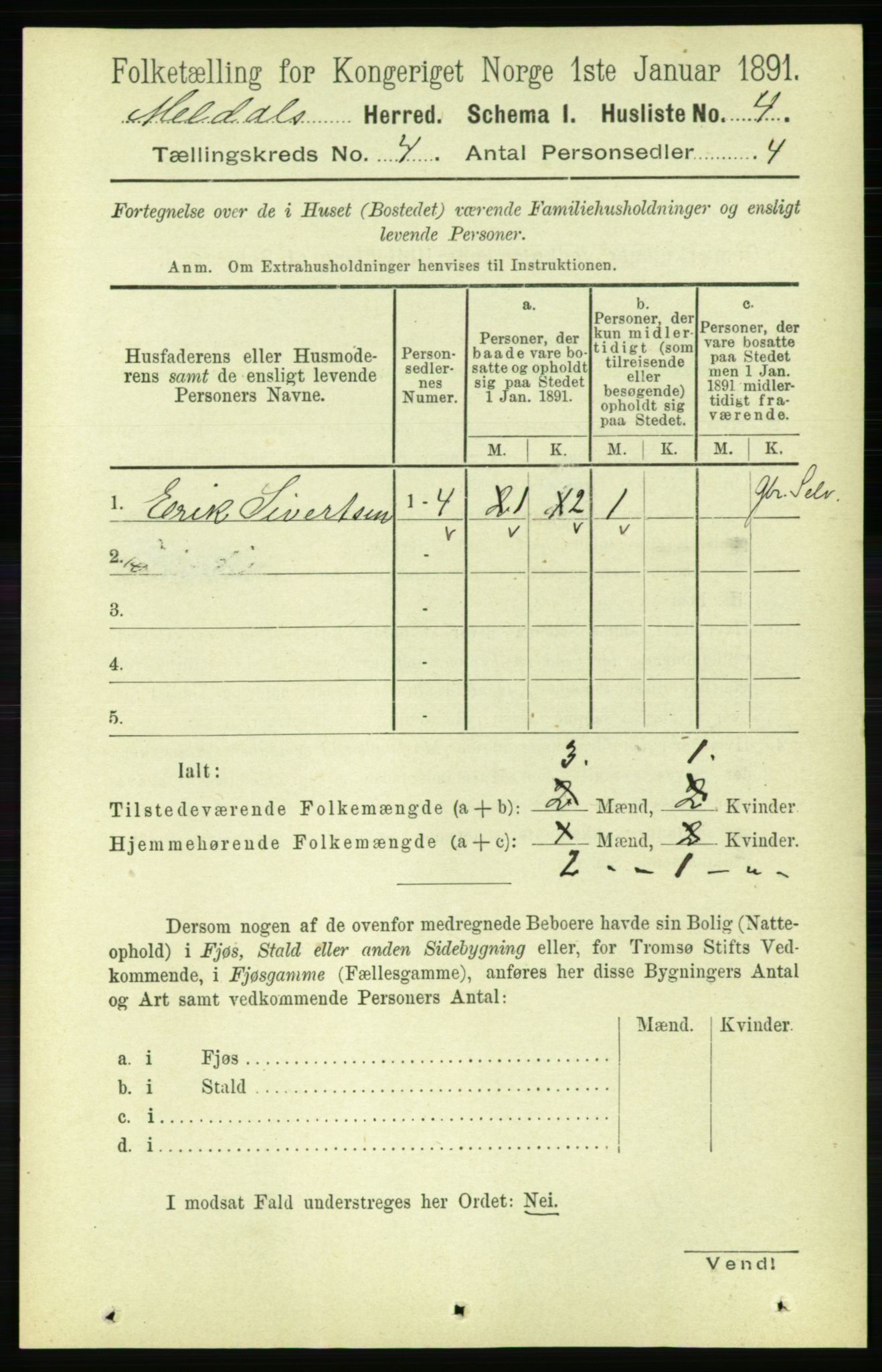 RA, Folketelling 1891 for 1636 Meldal herred, 1891, s. 2004