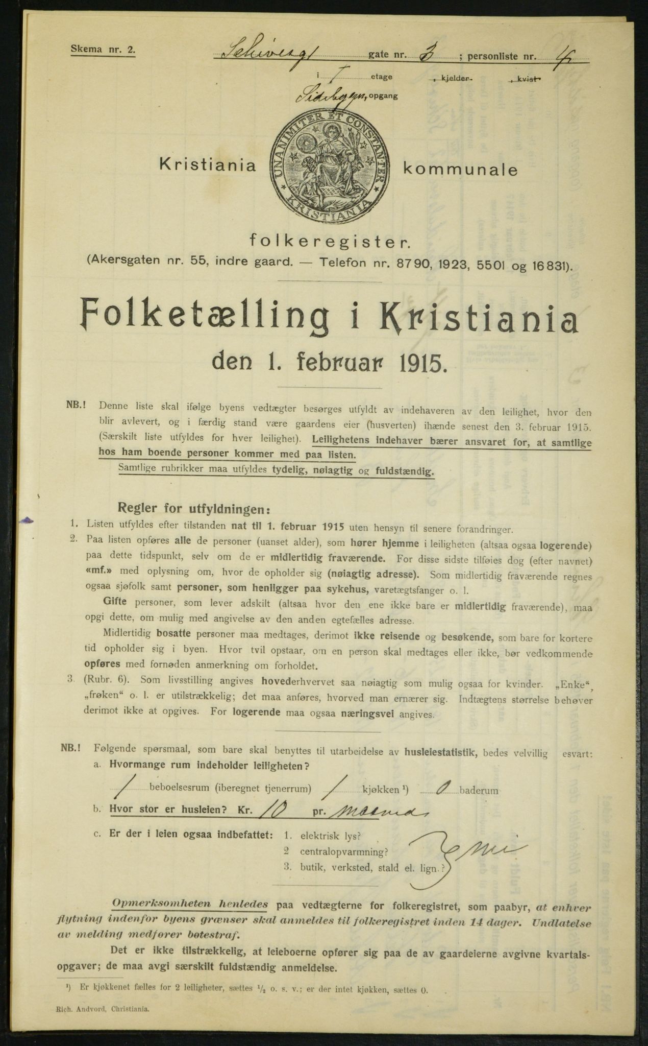 OBA, Kommunal folketelling 1.2.1915 for Kristiania, 1915, s. 89181