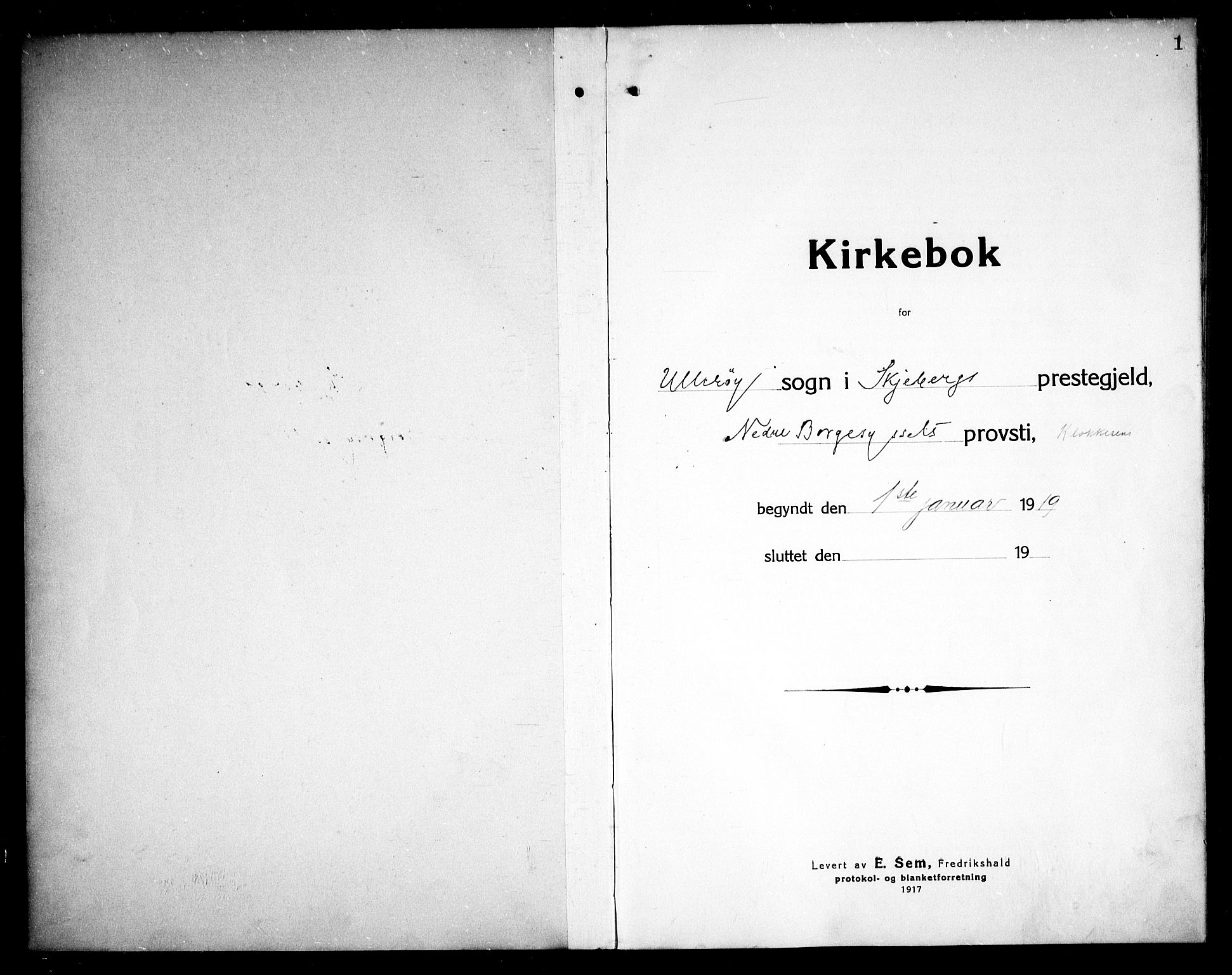 Skjeberg prestekontor Kirkebøker, AV/SAO-A-10923/G/Gb/L0002: Klokkerbok nr. II 2, 1919-1938, s. 1