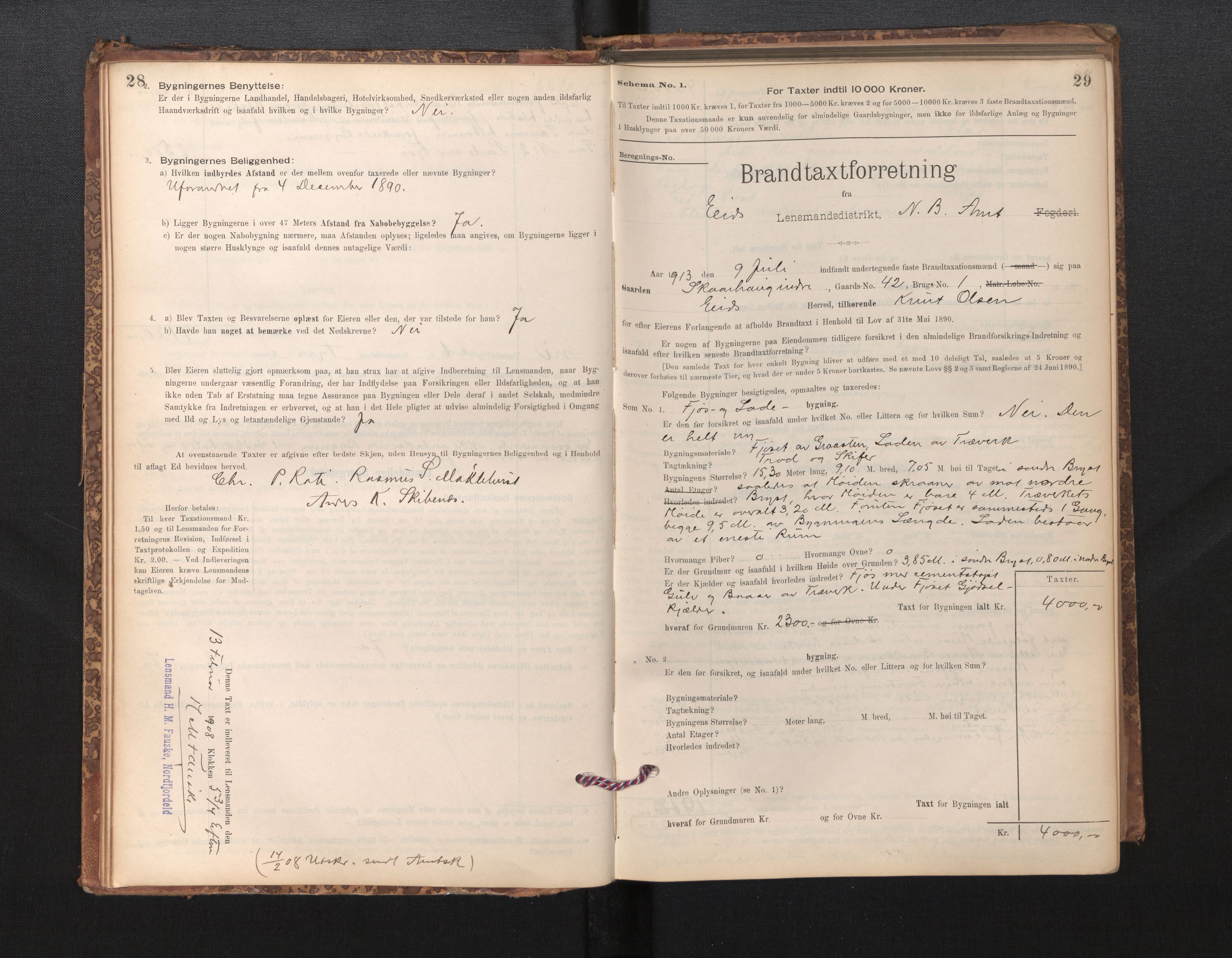Lensmannen i Eid, SAB/A-27001/0012/L0007: Branntakstprotokoll, skjematakst, 1896-1929, s. 28-29