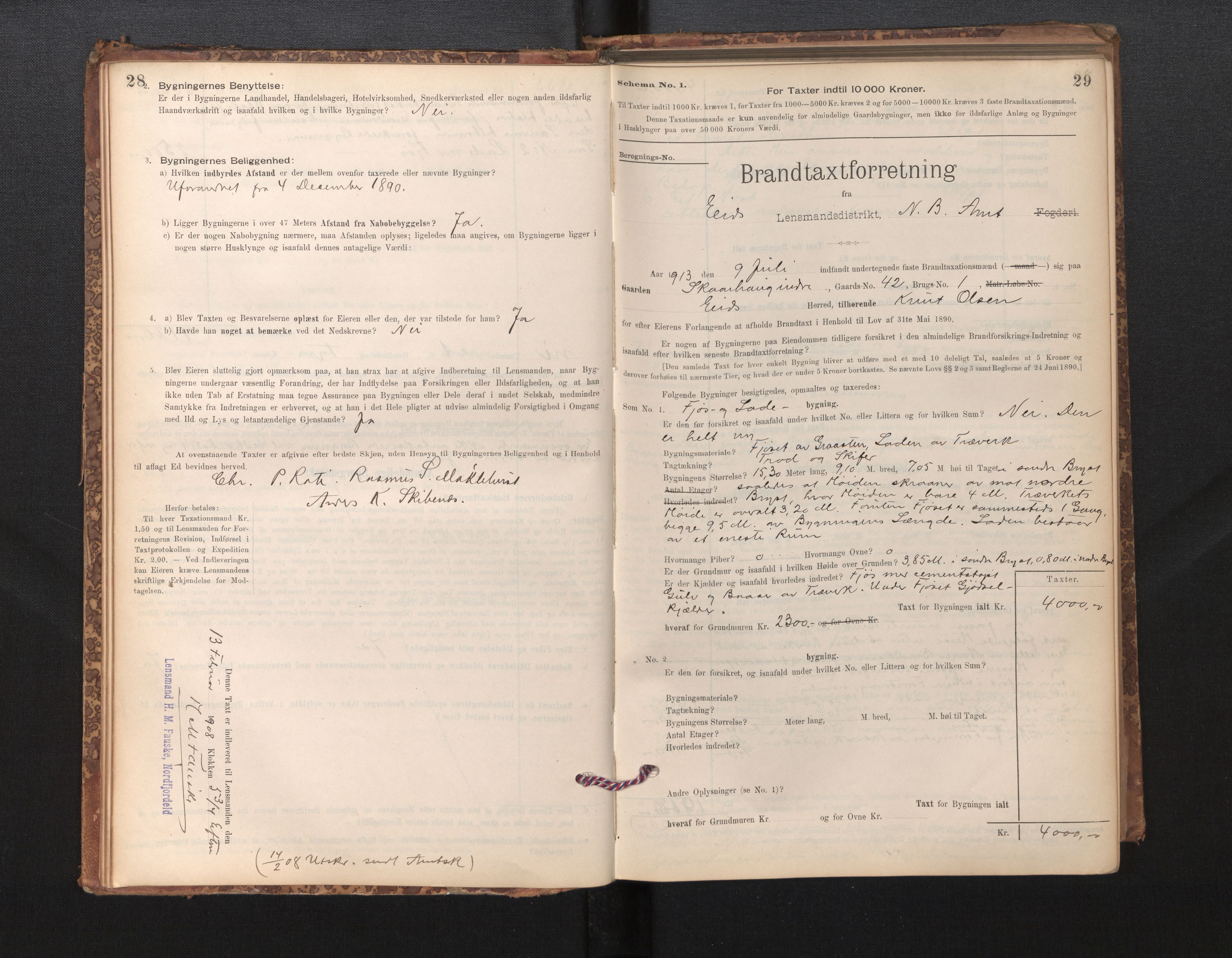 Lensmannen i Eid, AV/SAB-A-27001/0012/L0007: Branntakstprotokoll, skjematakst, 1896-1929, s. 28-29