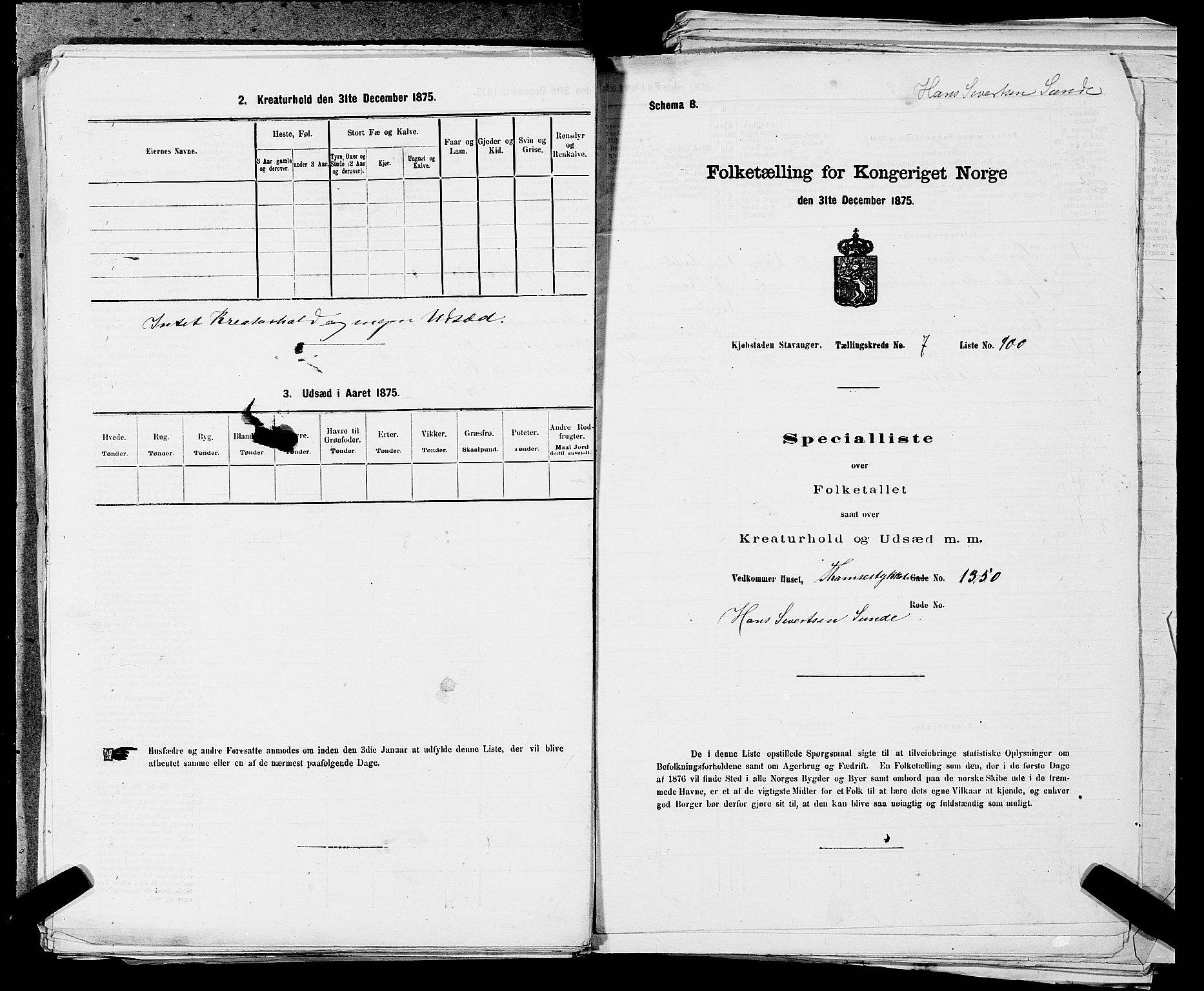 SAST, Folketelling 1875 for 1103 Stavanger kjøpstad, 1875, s. 1376