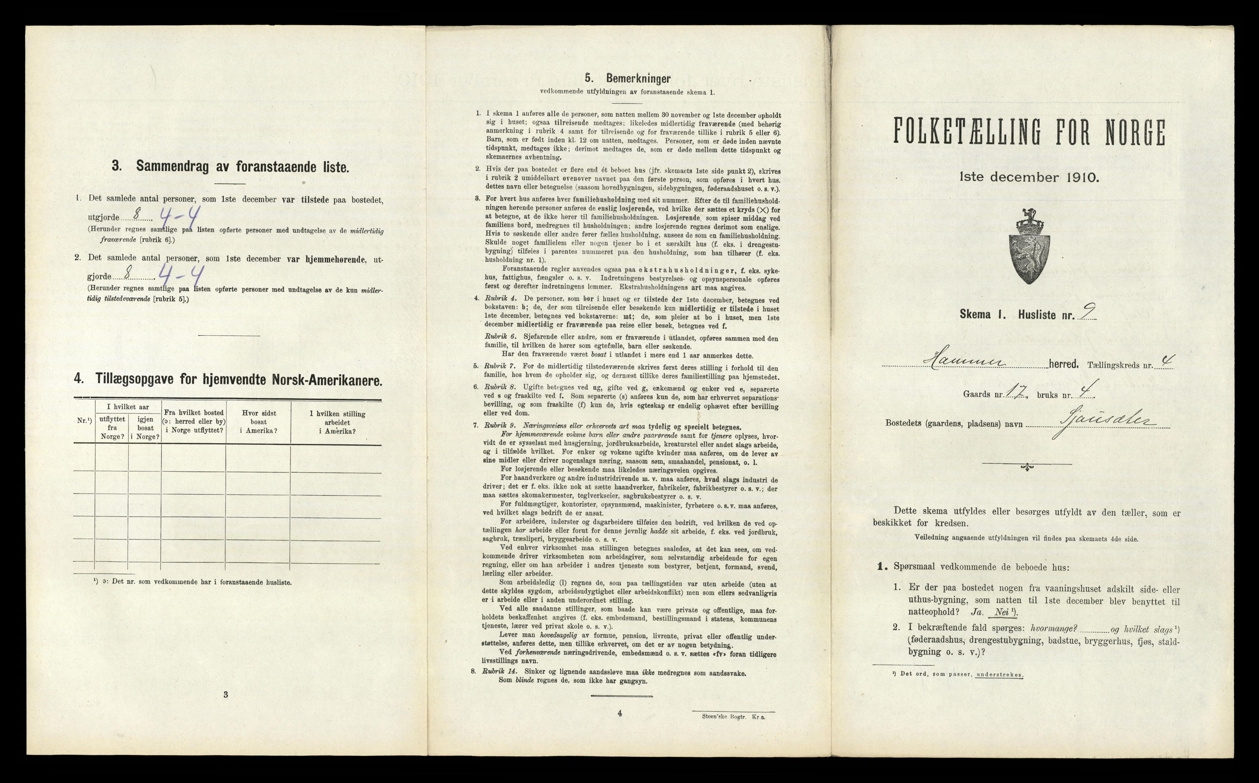 RA, Folketelling 1910 for 1254 Hamre herred, 1910, s. 254