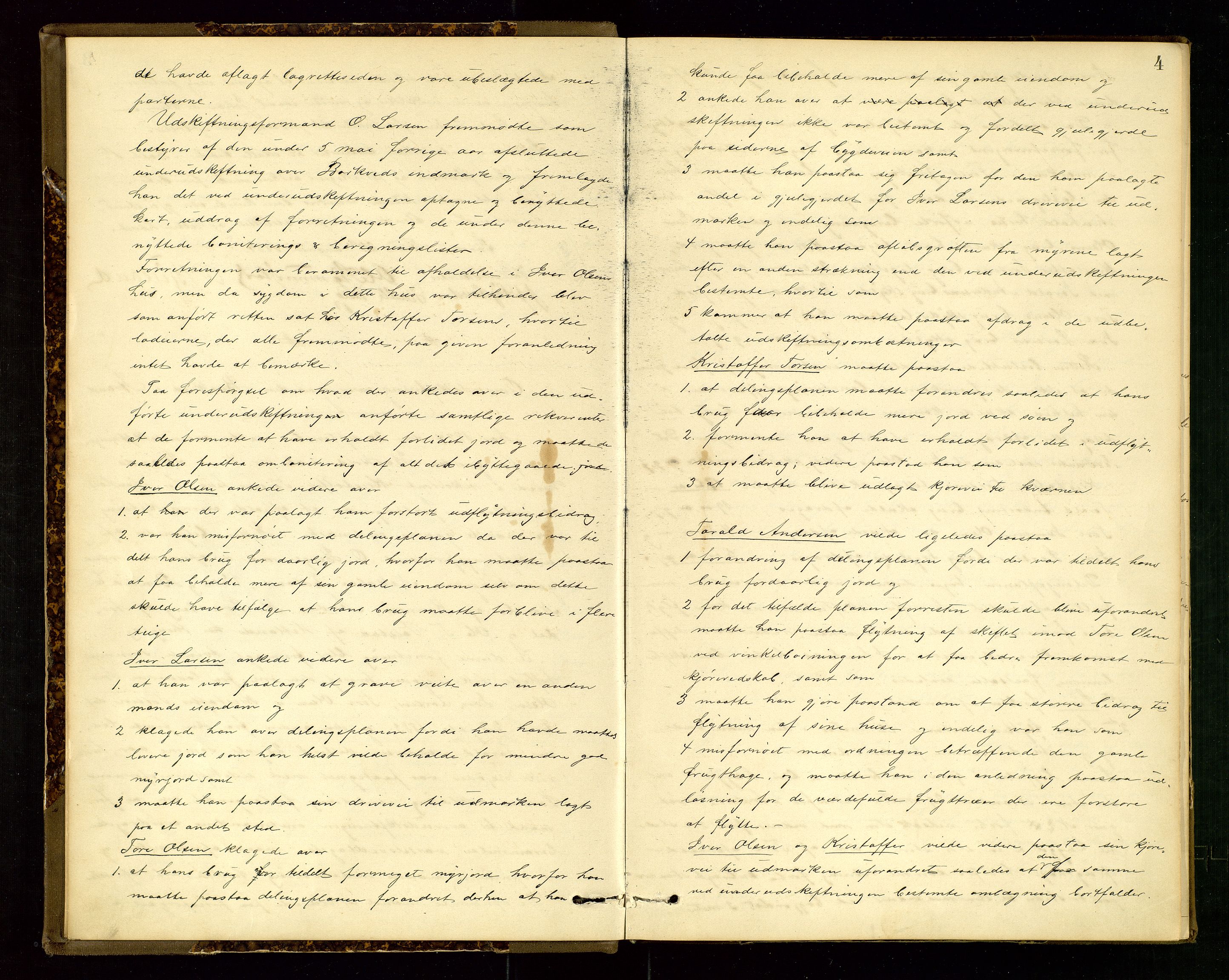 Rogaland jordskifterett, AV/SAST-A-102426/Oa/L0056: Forhandlingsprotokoll, 1884-1908, s. 4