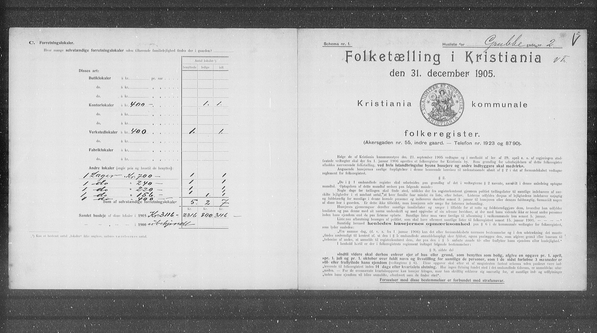 OBA, Kommunal folketelling 31.12.1905 for Kristiania kjøpstad, 1905, s. 15631