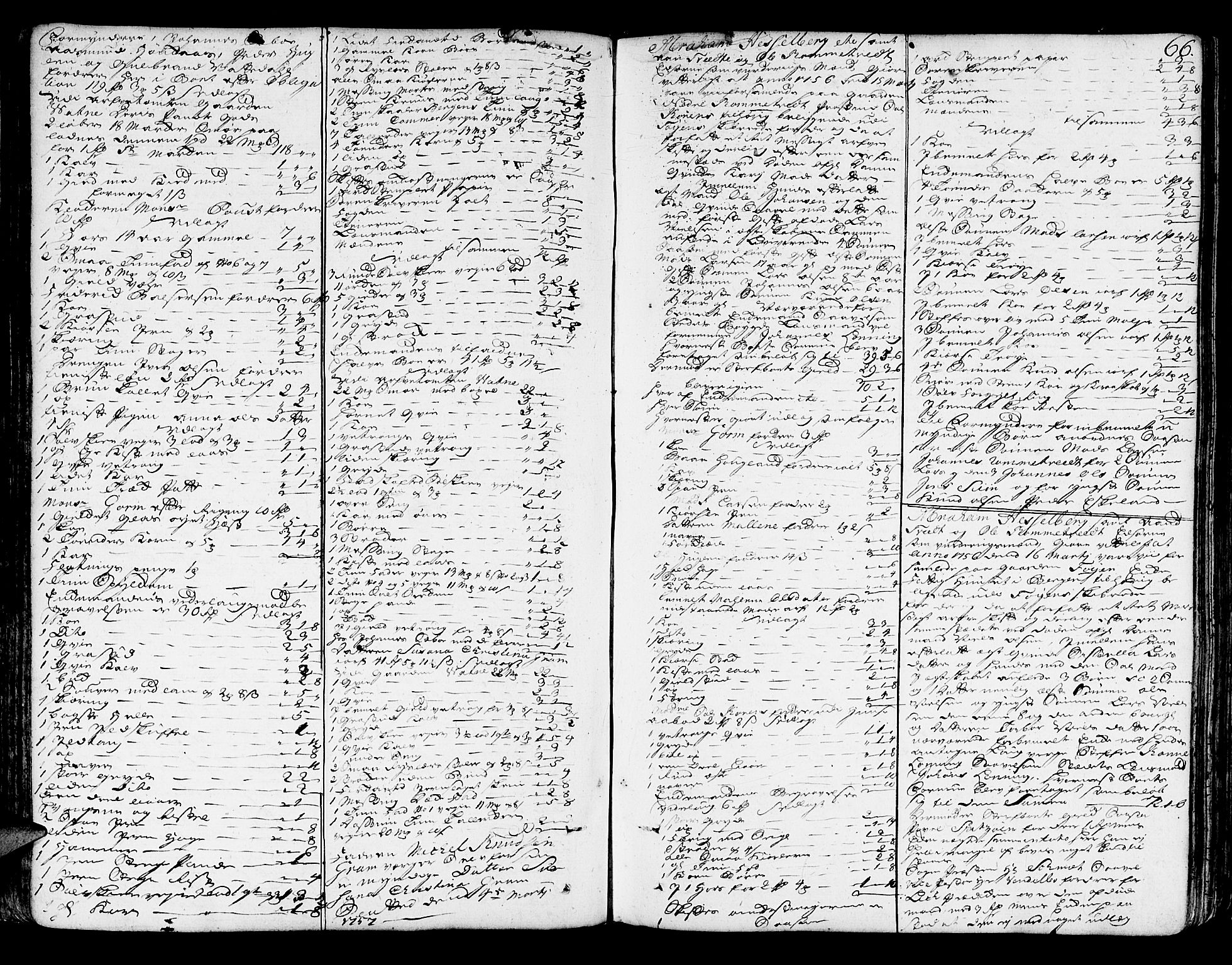 Sunnhordland sorenskrivar, SAB/A-2401/1/H/Ha/Haa/L0007: Skifteprotokollar. Register på lesesal. Fol. 901- ut, 1755-1760, s. 65b-66a