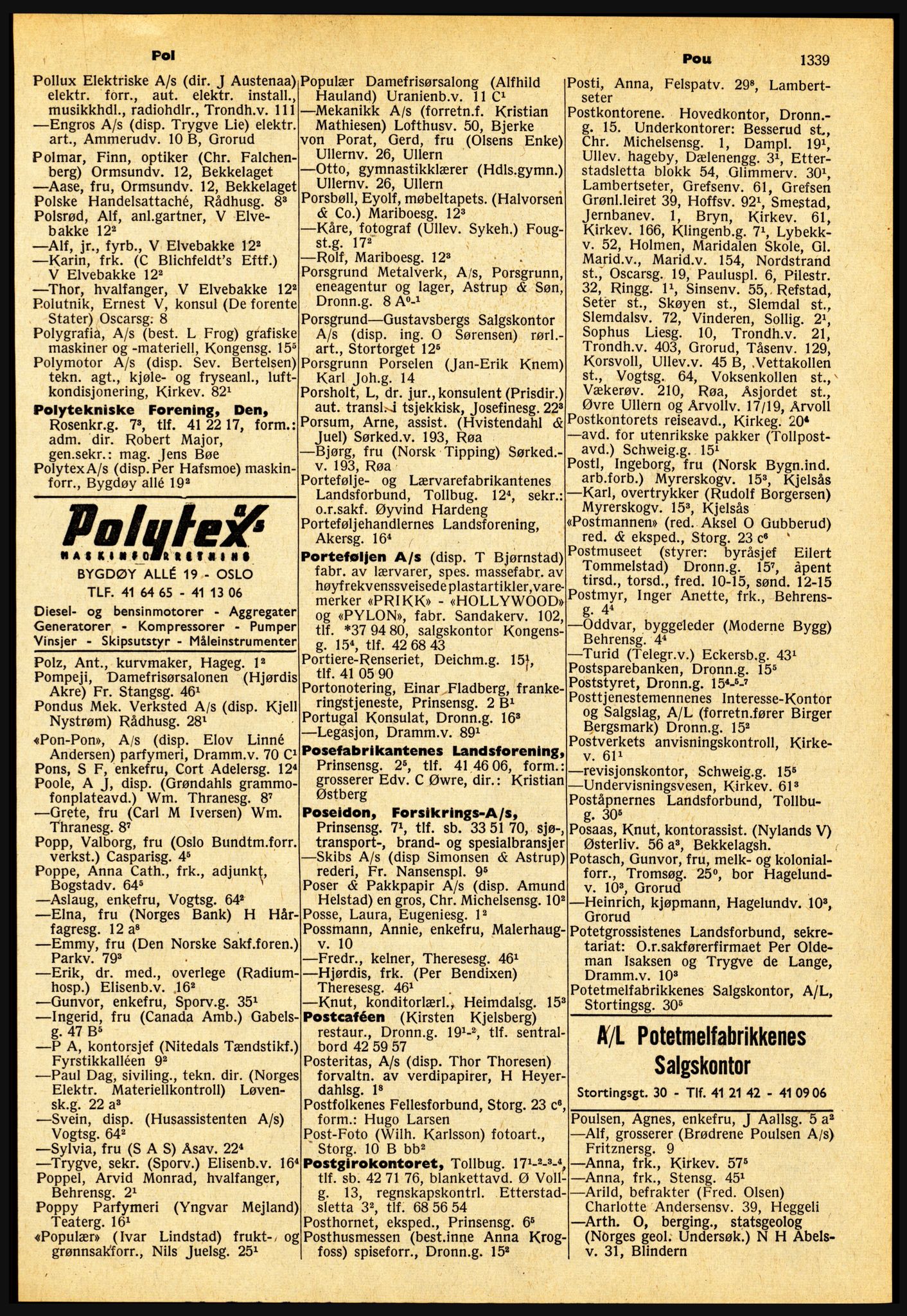 Kristiania/Oslo adressebok, PUBL/-, 1957-1958, s. 1339