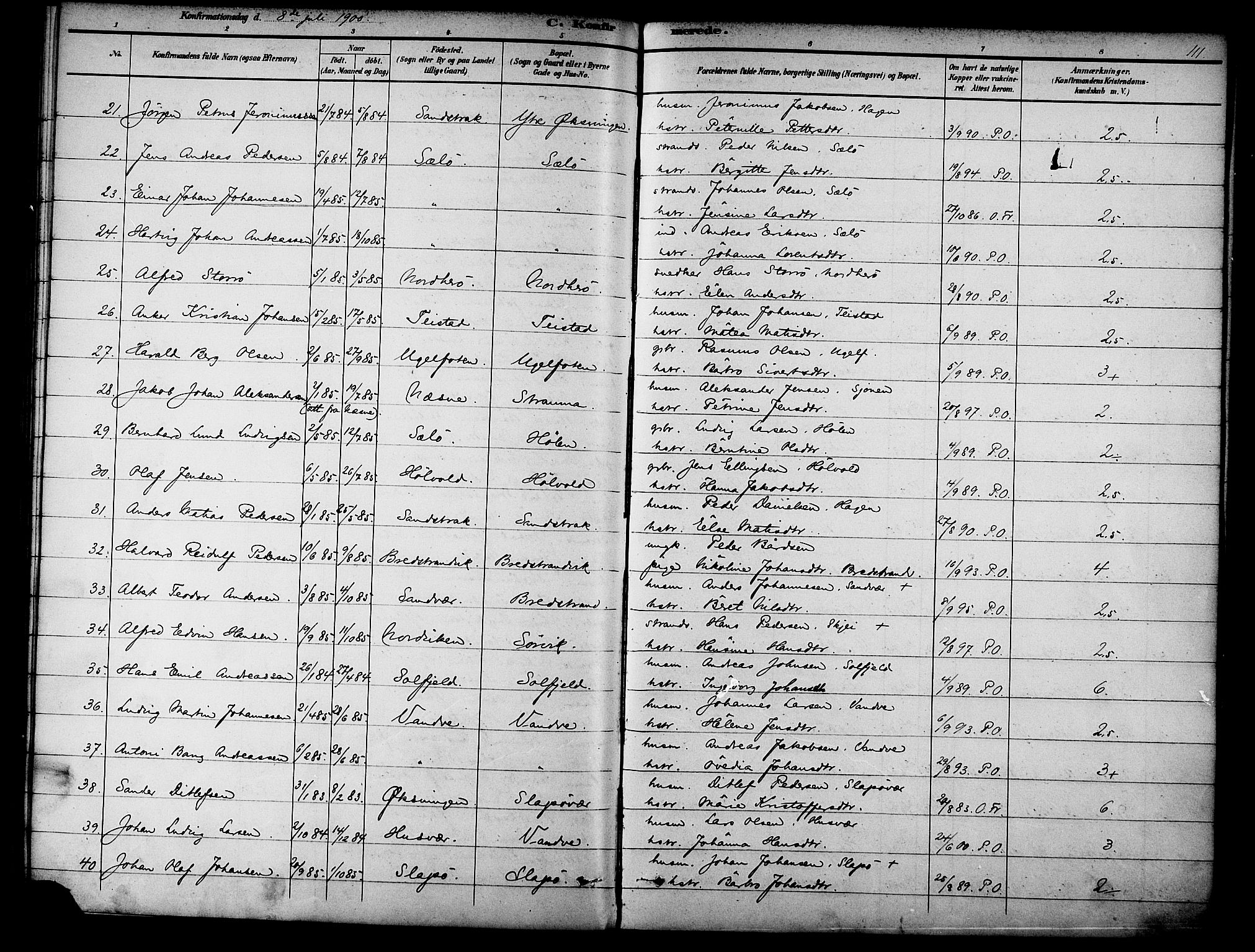 Ministerialprotokoller, klokkerbøker og fødselsregistre - Nordland, AV/SAT-A-1459/834/L0508: Ministerialbok nr. 834A06, 1892-1901, s. 111