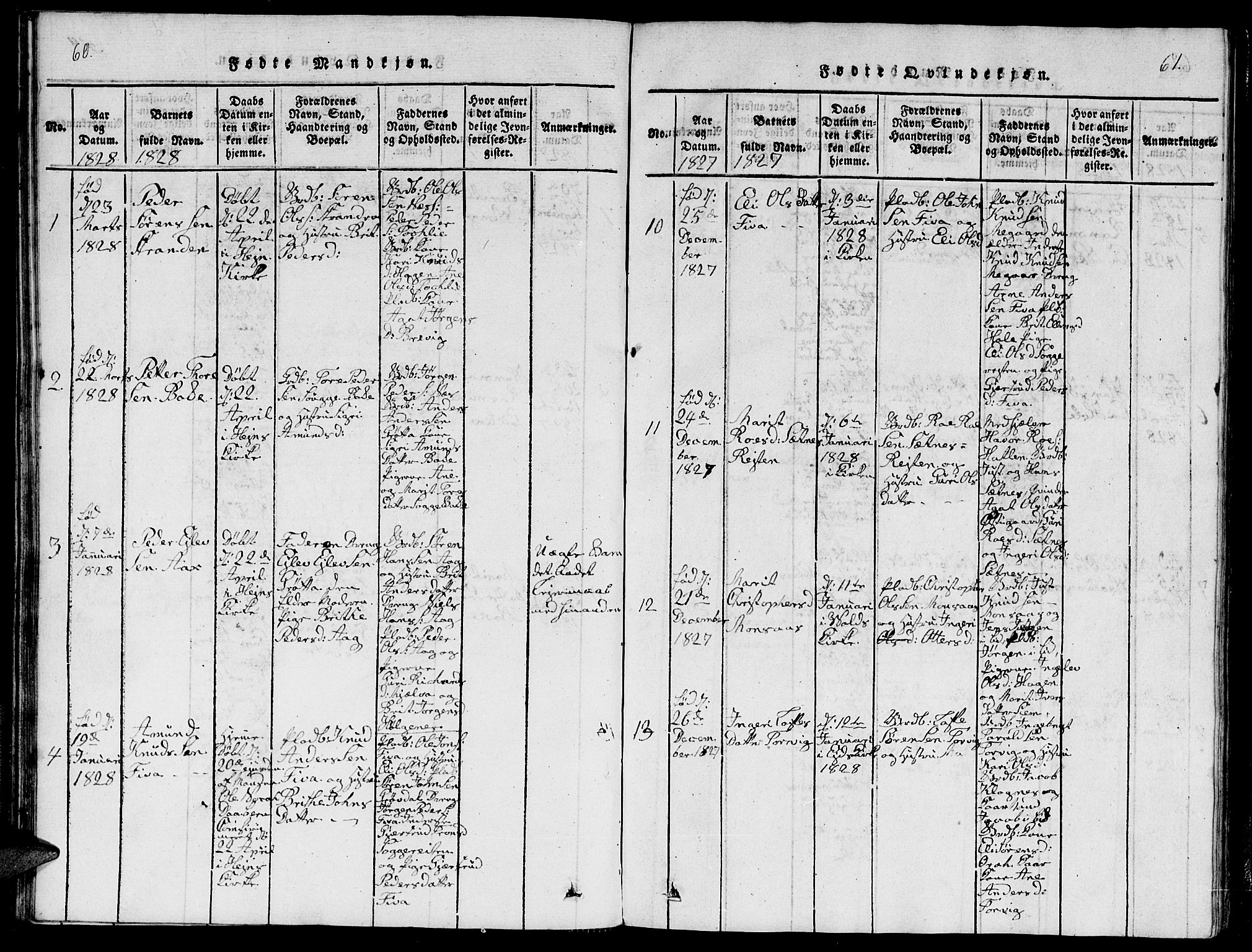 Ministerialprotokoller, klokkerbøker og fødselsregistre - Møre og Romsdal, SAT/A-1454/544/L0579: Klokkerbok nr. 544C01, 1818-1836, s. 60-61