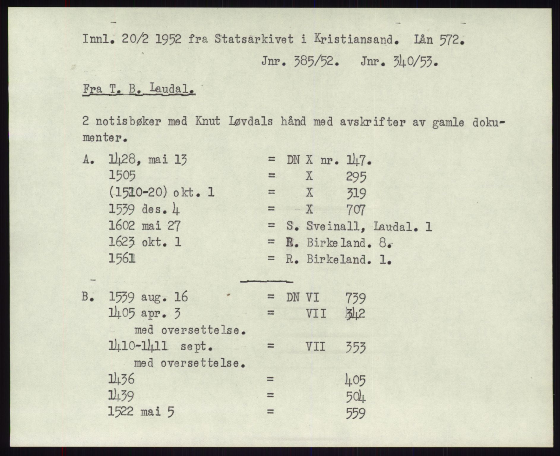 Samlinger til kildeutgivelse, Diplomavskriftsamlingen, RA/EA-4053/H/Ha, s. 1950