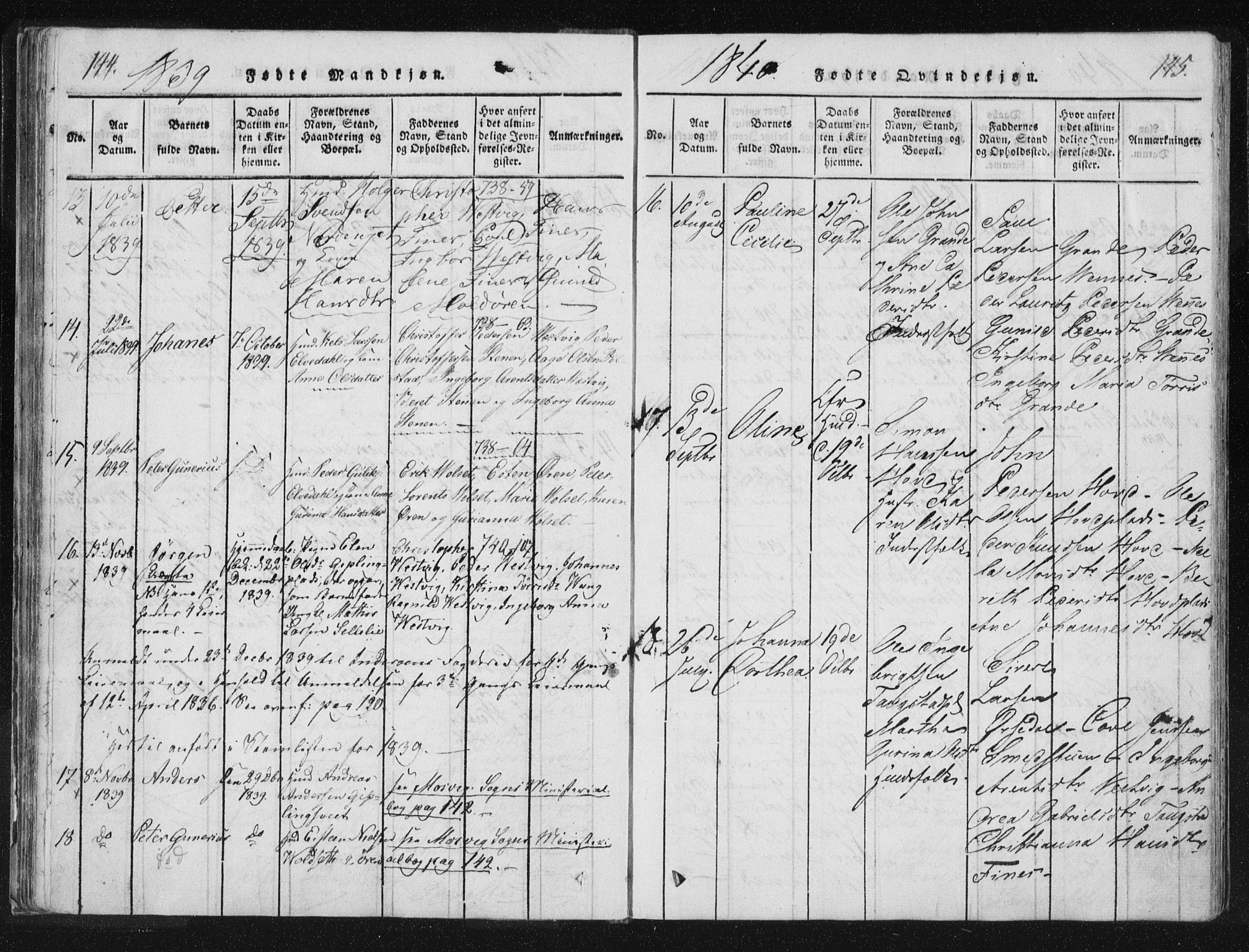 Ministerialprotokoller, klokkerbøker og fødselsregistre - Nord-Trøndelag, SAT/A-1458/744/L0417: Ministerialbok nr. 744A01, 1817-1842, s. 144-145