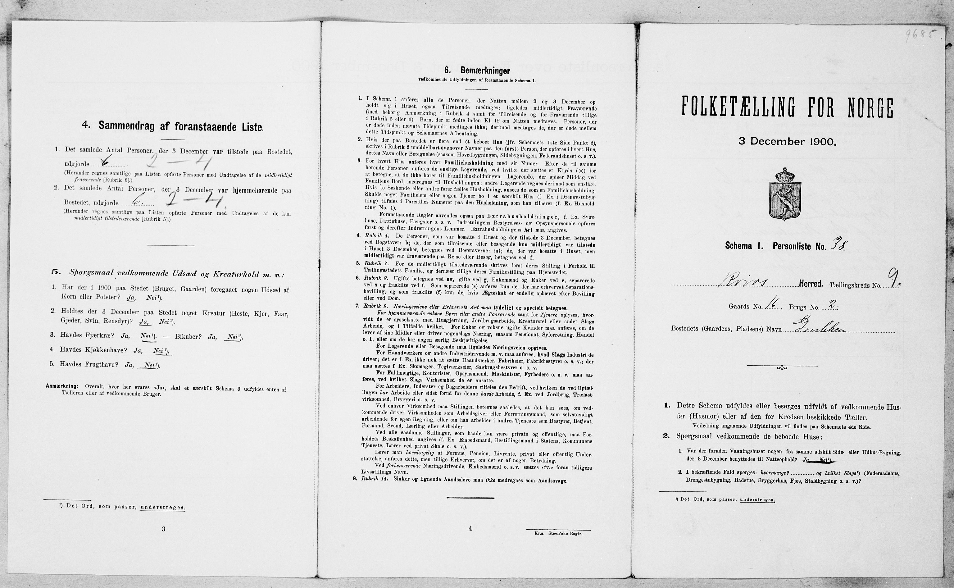 SAT, Folketelling 1900 for 1640 Røros herred, 1900, s. 1088