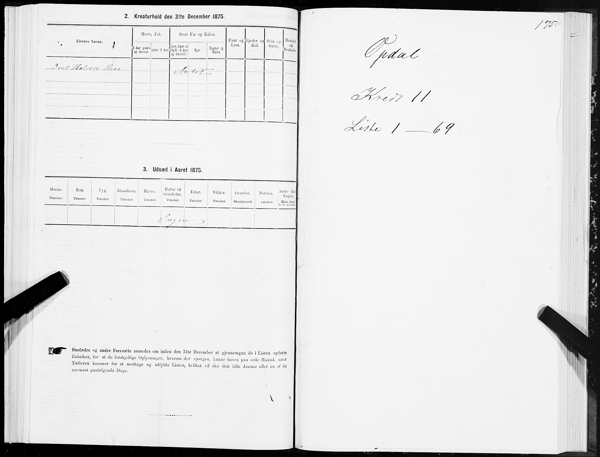 SAT, Folketelling 1875 for 1634P Oppdal prestegjeld, 1875, s. 7175