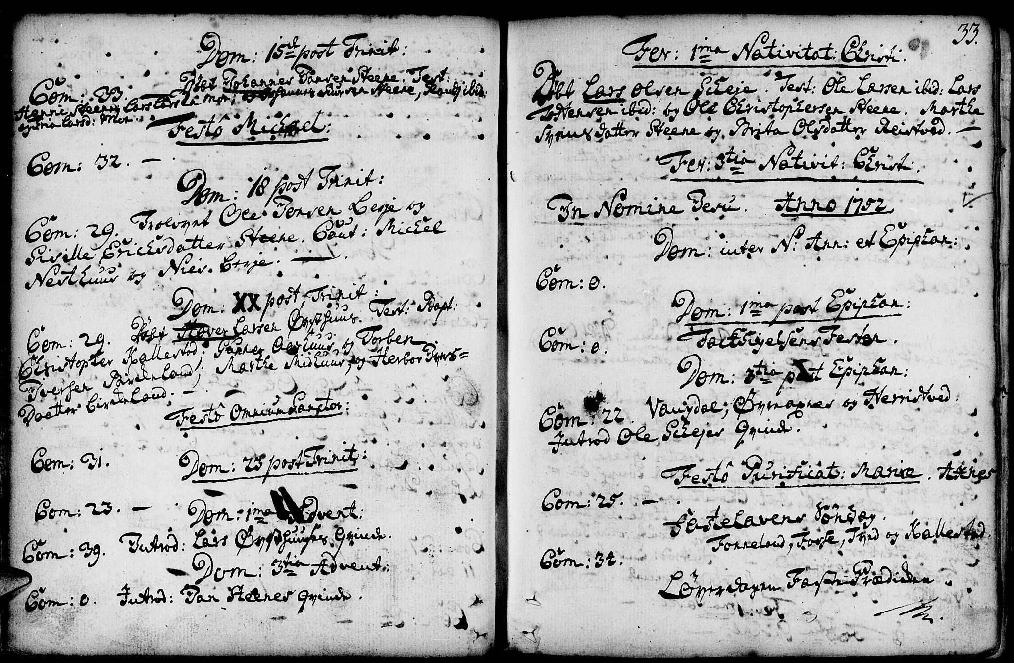 Kvam sokneprestembete, AV/SAB-A-76201/H/Haa: Ministerialbok nr. A 3, 1743-1795, s. 33