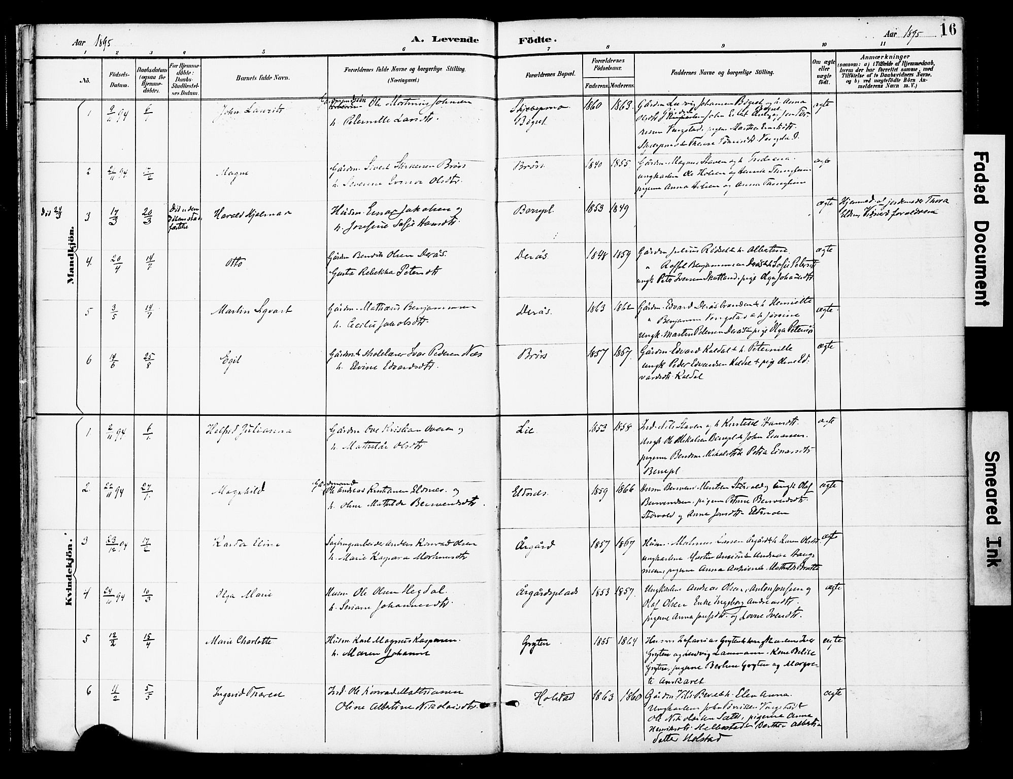 Ministerialprotokoller, klokkerbøker og fødselsregistre - Nord-Trøndelag, AV/SAT-A-1458/742/L0409: Ministerialbok nr. 742A02, 1891-1905, s. 16