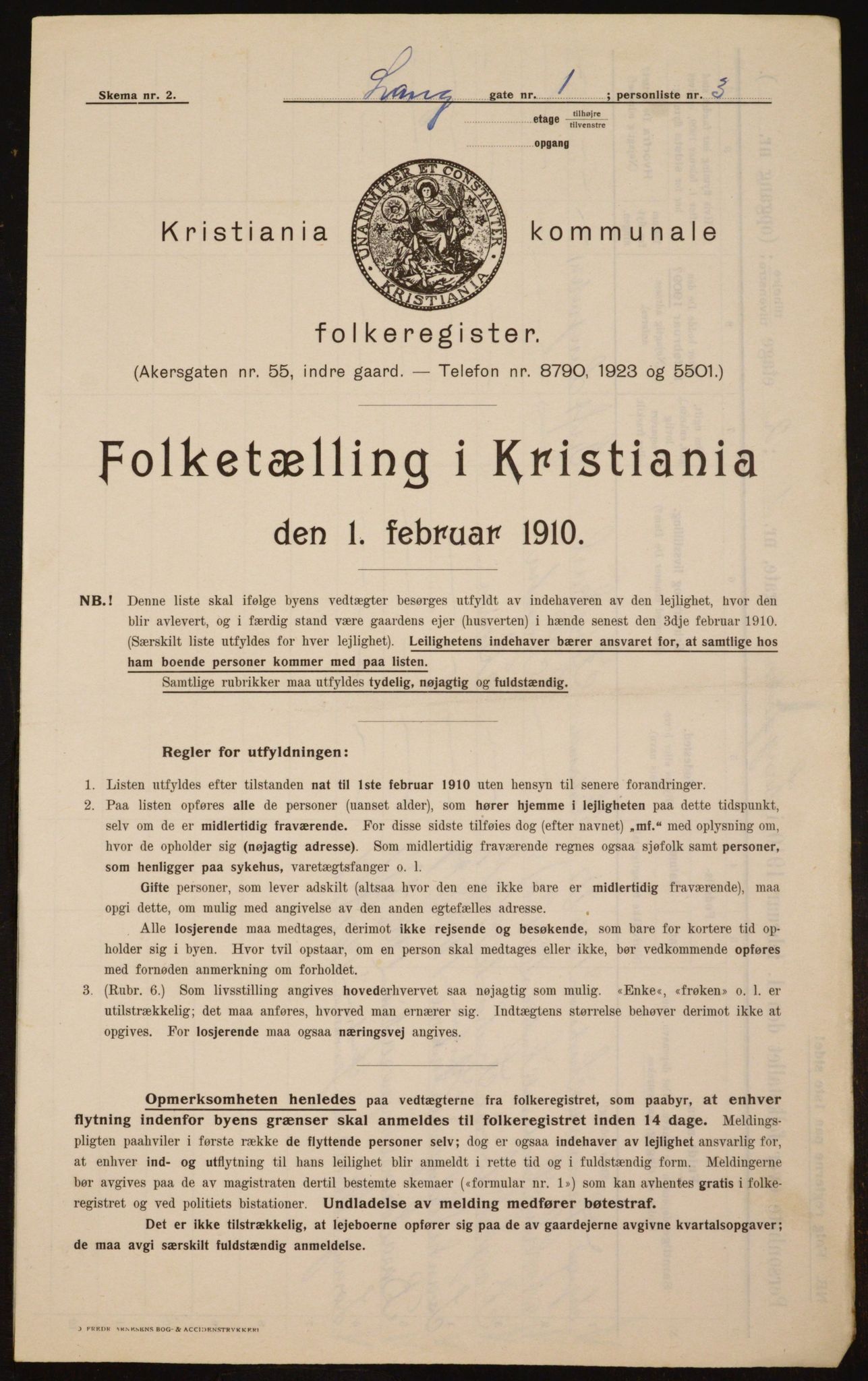 OBA, Kommunal folketelling 1.2.1910 for Kristiania, 1910, s. 54449