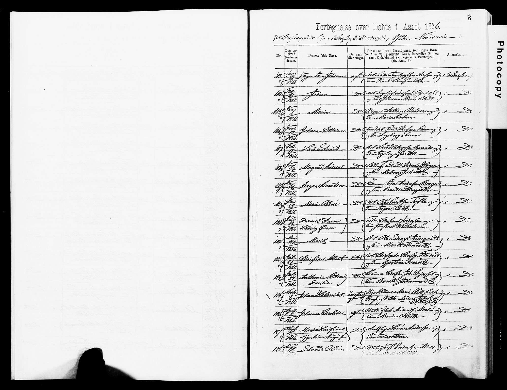 Ministerialprotokoller, klokkerbøker og fødselsregistre - Møre og Romsdal, AV/SAT-A-1454/572/L0857: Ministerialbok nr. 572D01, 1866-1872, s. 8