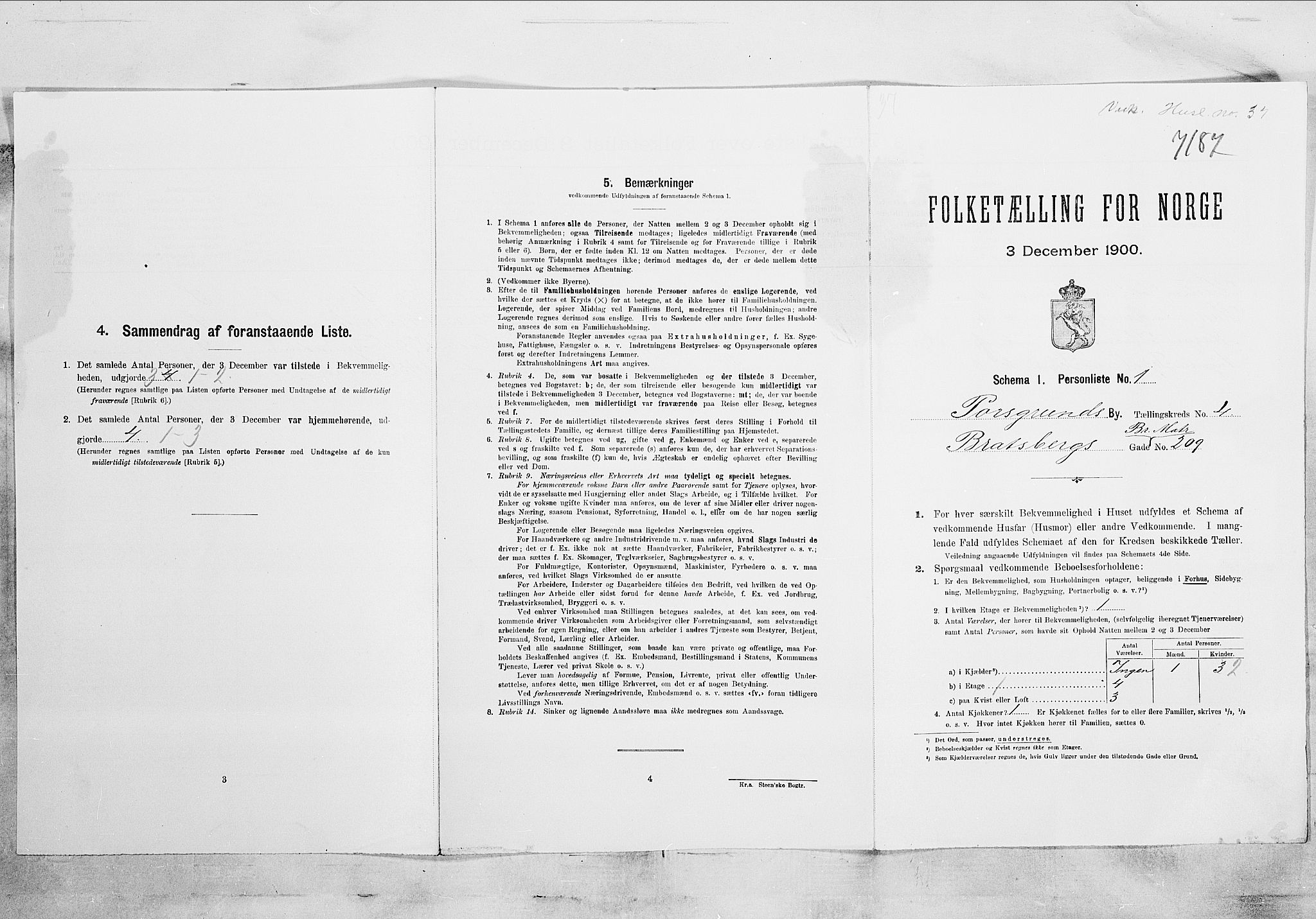 SAKO, Folketelling 1900 for 0805 Porsgrunn kjøpstad, 1900, s. 713
