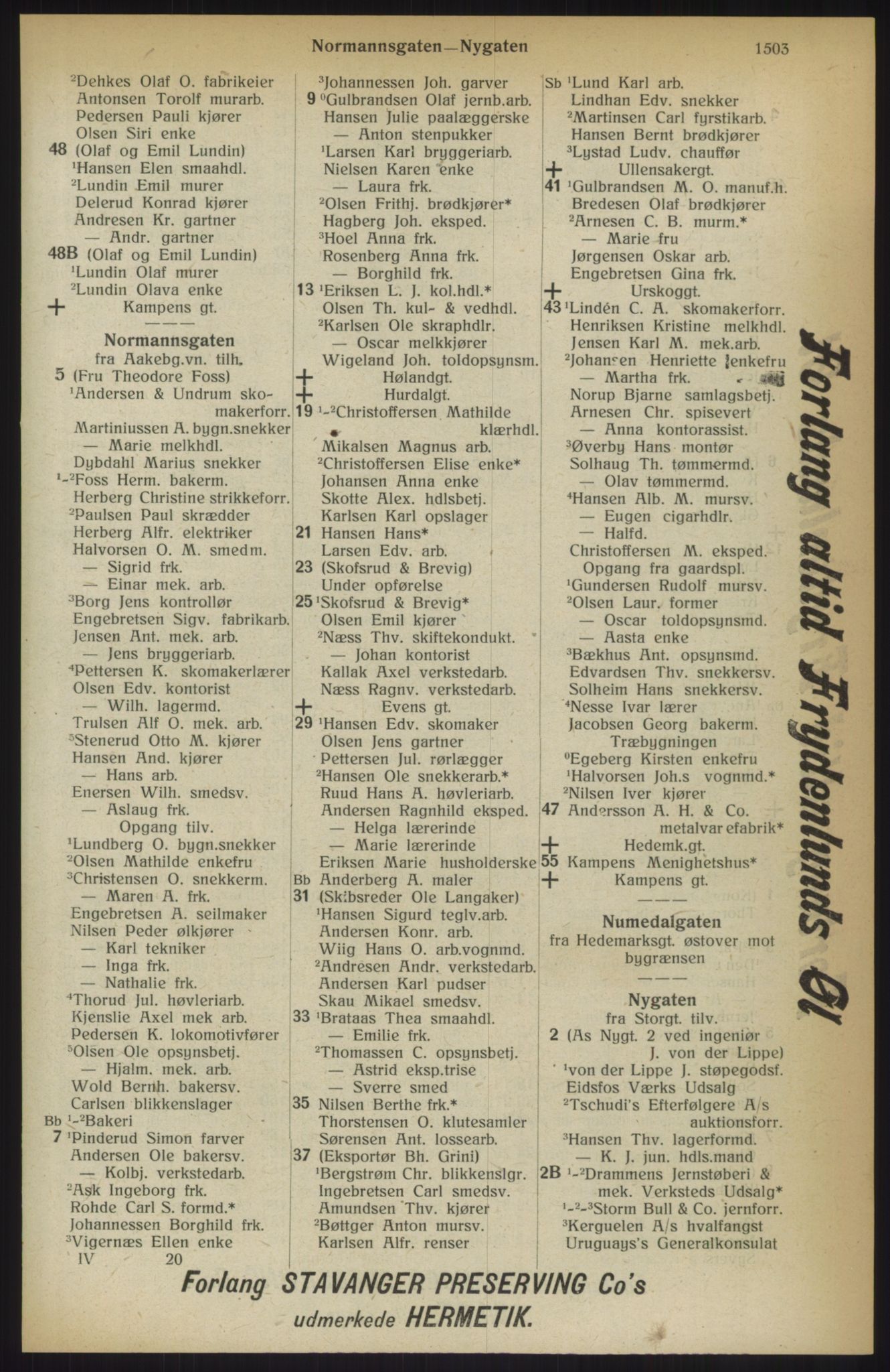 Kristiania/Oslo adressebok, PUBL/-, 1914, s. 1503
