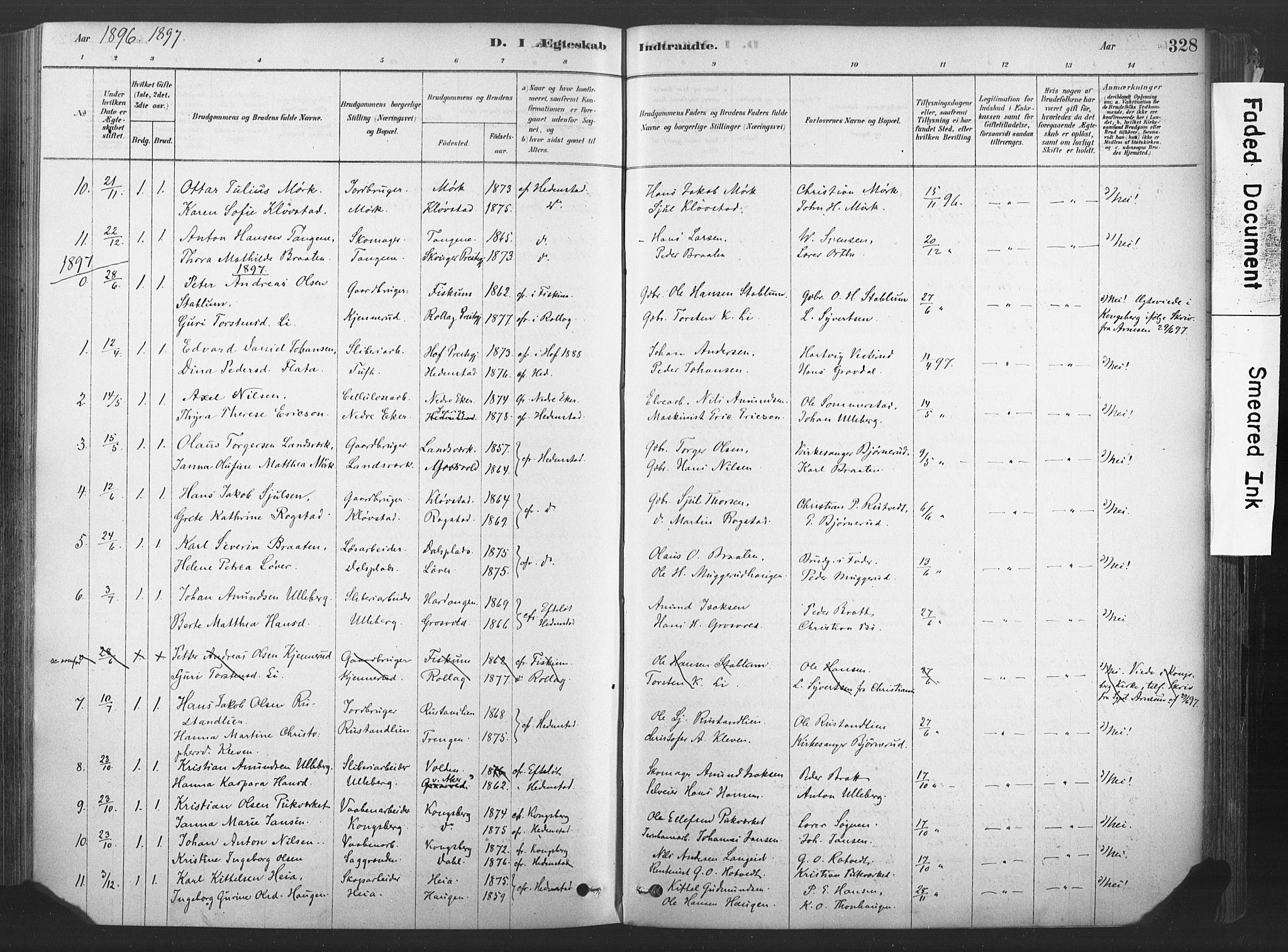 Sandsvær kirkebøker, AV/SAKO-A-244/F/Fd/L0001: Ministerialbok nr. IV 1, 1878-1906, s. 328