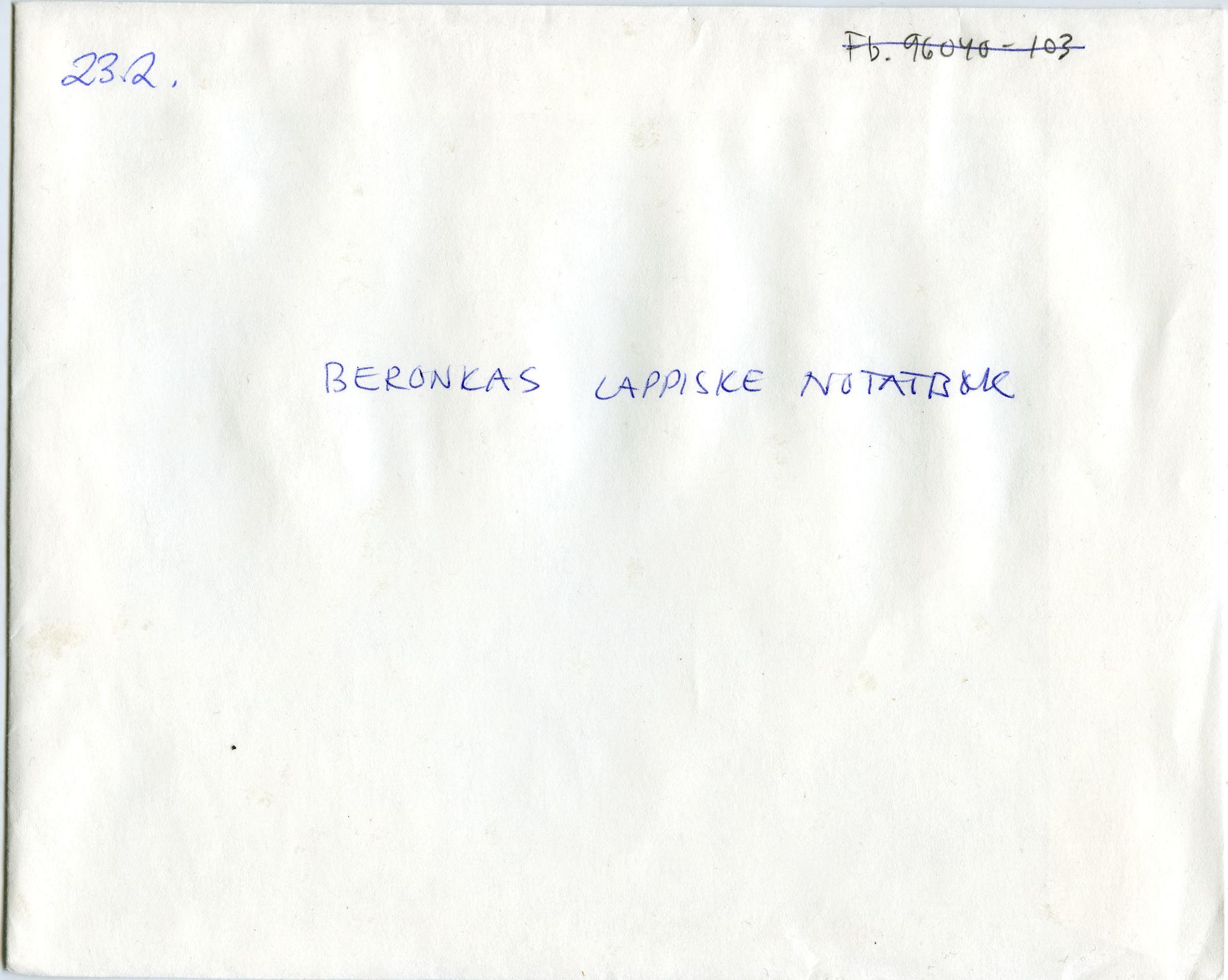 Johan Beronkas testamentariske gave, FMFB/A-1098/G/L0023: Lappiske notatbøker (4 stykker), 1930, s. 25