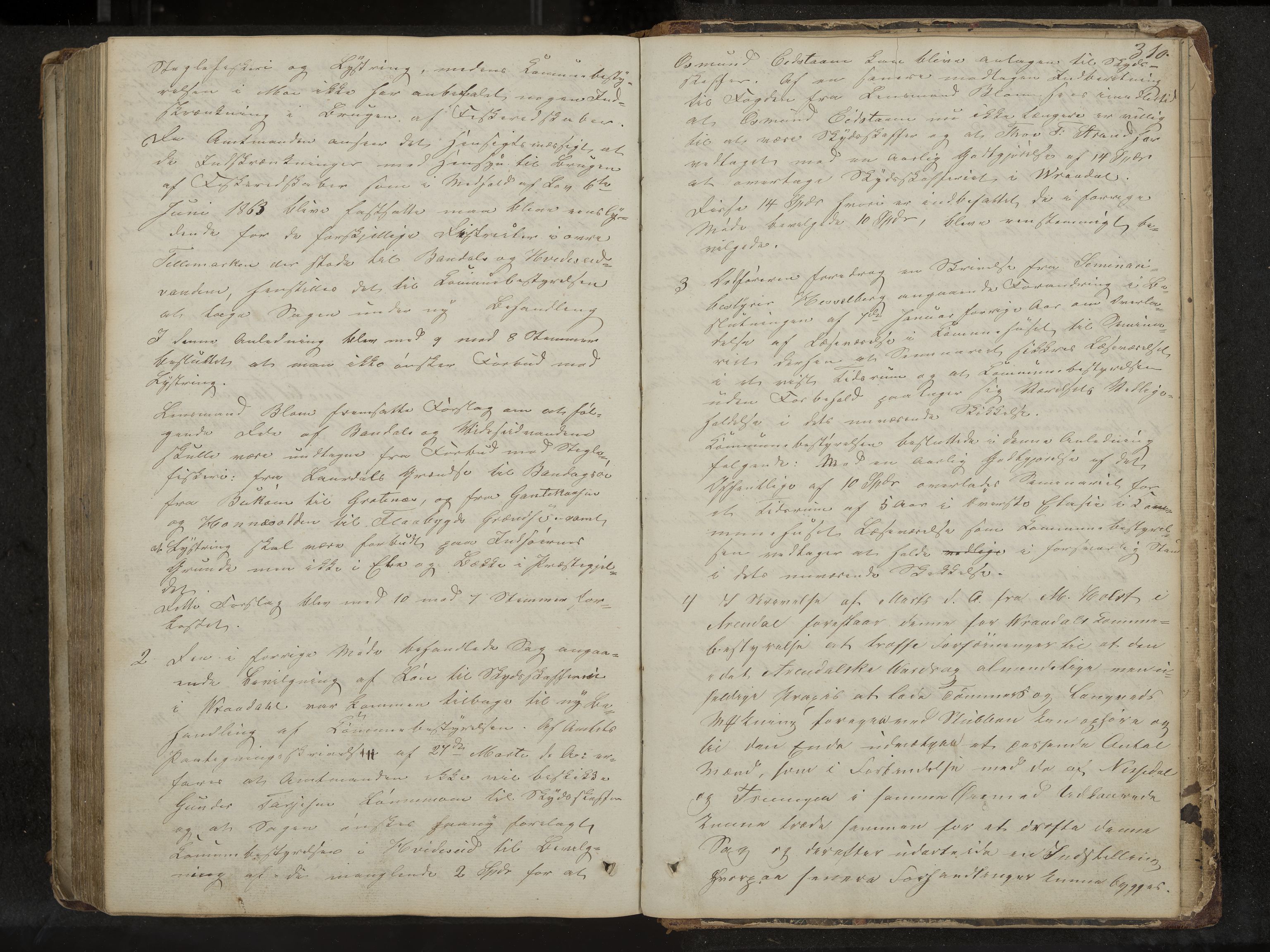 Kviteseid formannskap og sentraladministrasjon, IKAK/0829021/A/Aa/L0001: Møtebok med register, 1837-1866, s. 310