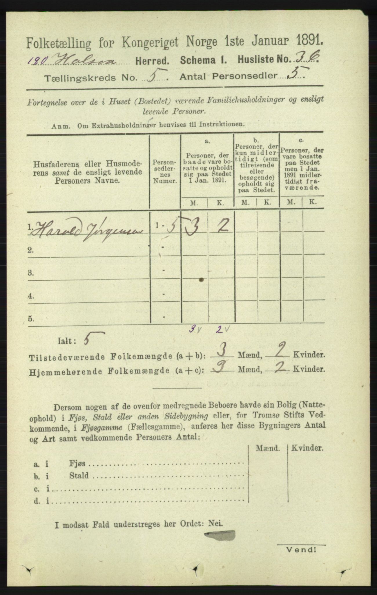 RA, Folketelling 1891 for 1019 Halse og Harkmark herred, 1891, s. 2008