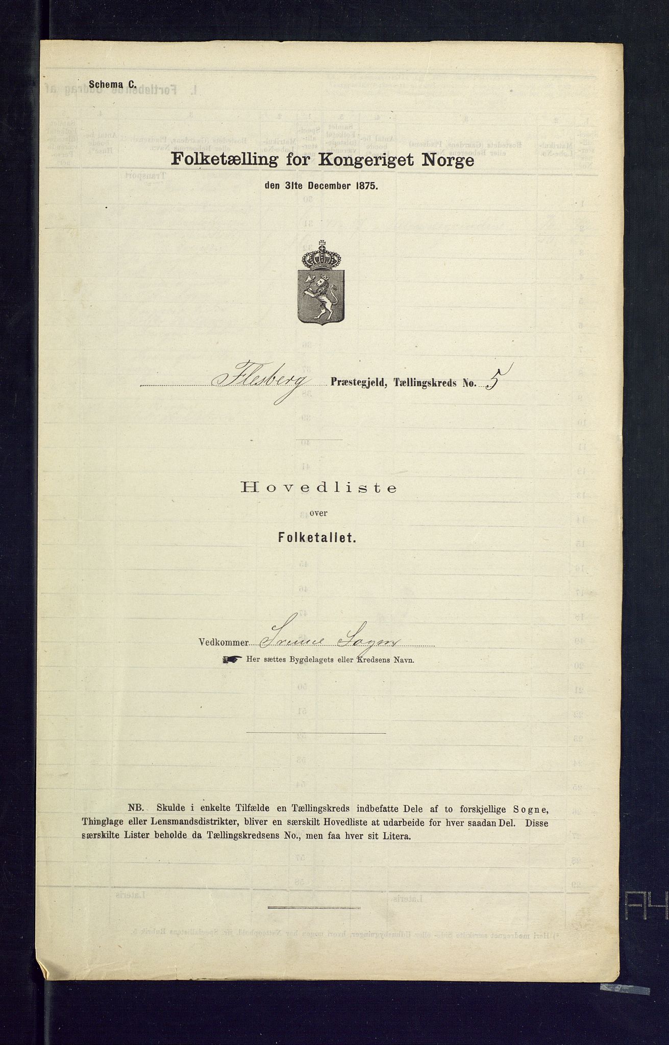 SAKO, Folketelling 1875 for 0631P Flesberg prestegjeld, 1875, s. 36