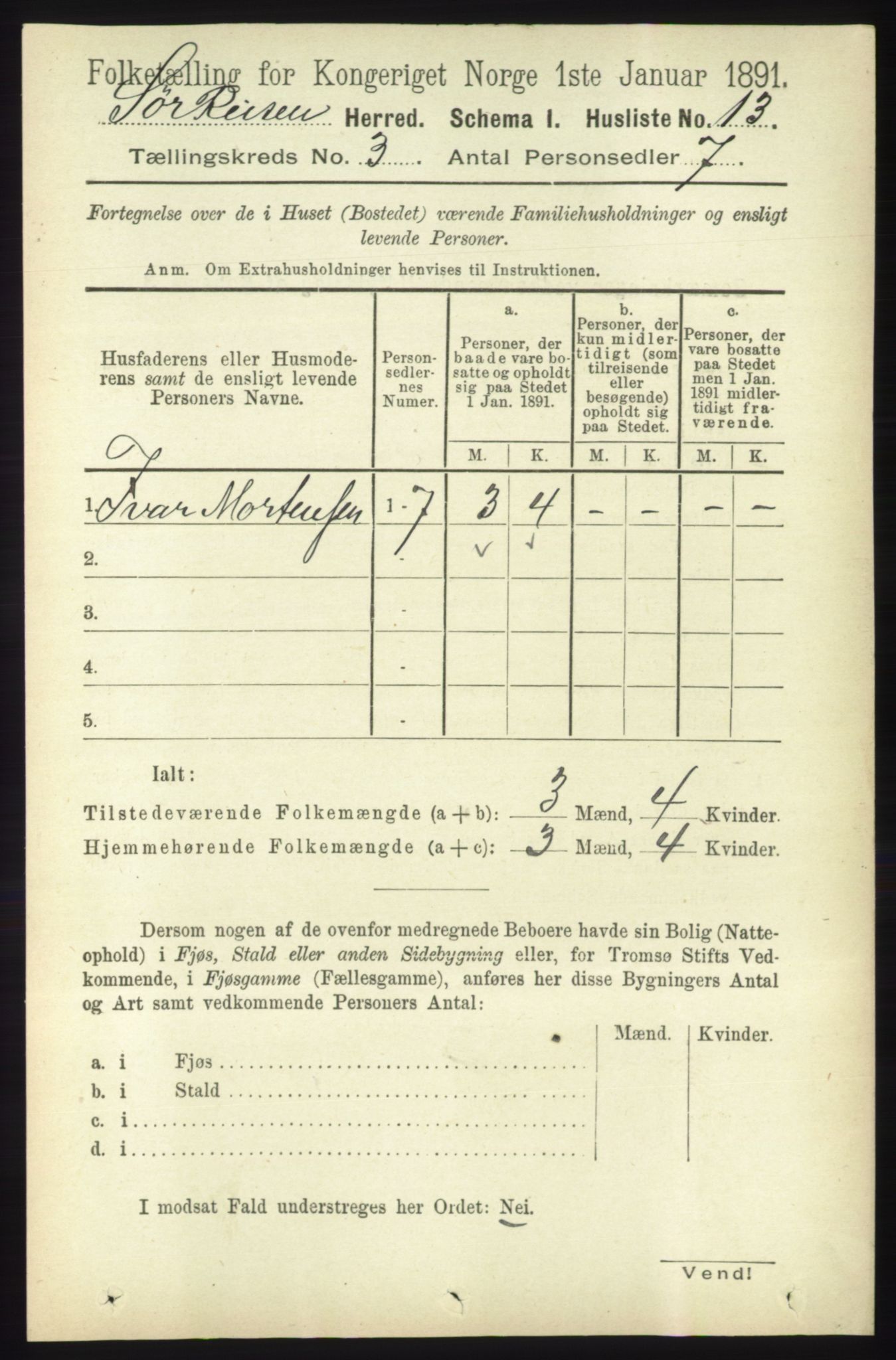 RA, Folketelling 1891 for 1925 Sørreisa herred, 1891, s. 656