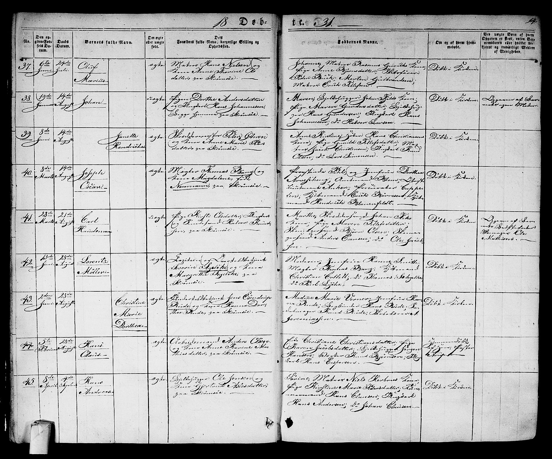 Strømsø kirkebøker, AV/SAKO-A-246/F/Fa/L0012: Ministerialbok nr. I 12, 1830-1847, s. 14