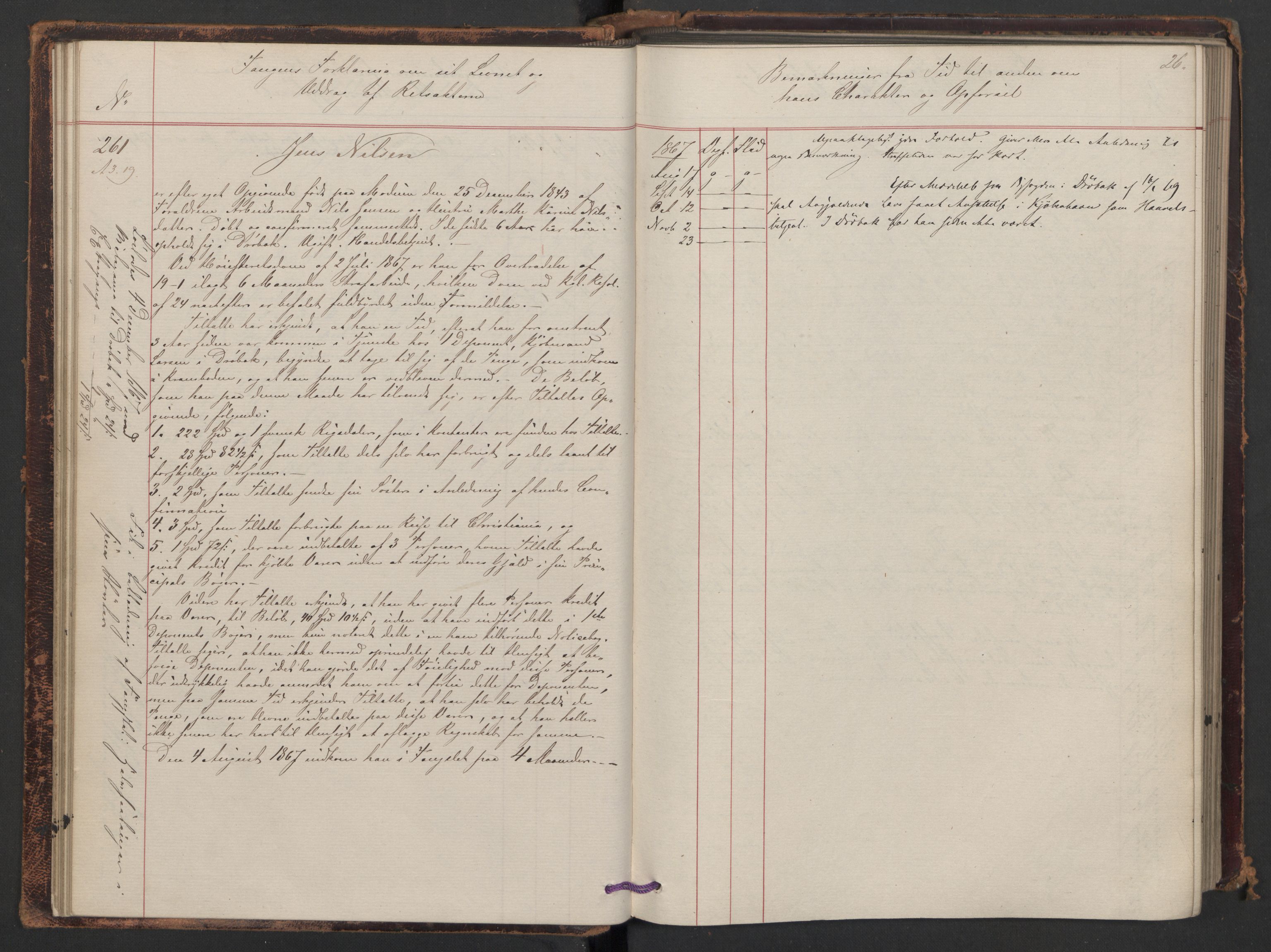 Botsfengslet, AV/RA-S-1539/D/Db/Dbb/L0011: 236d - 537d, 1867-1868, s. 26