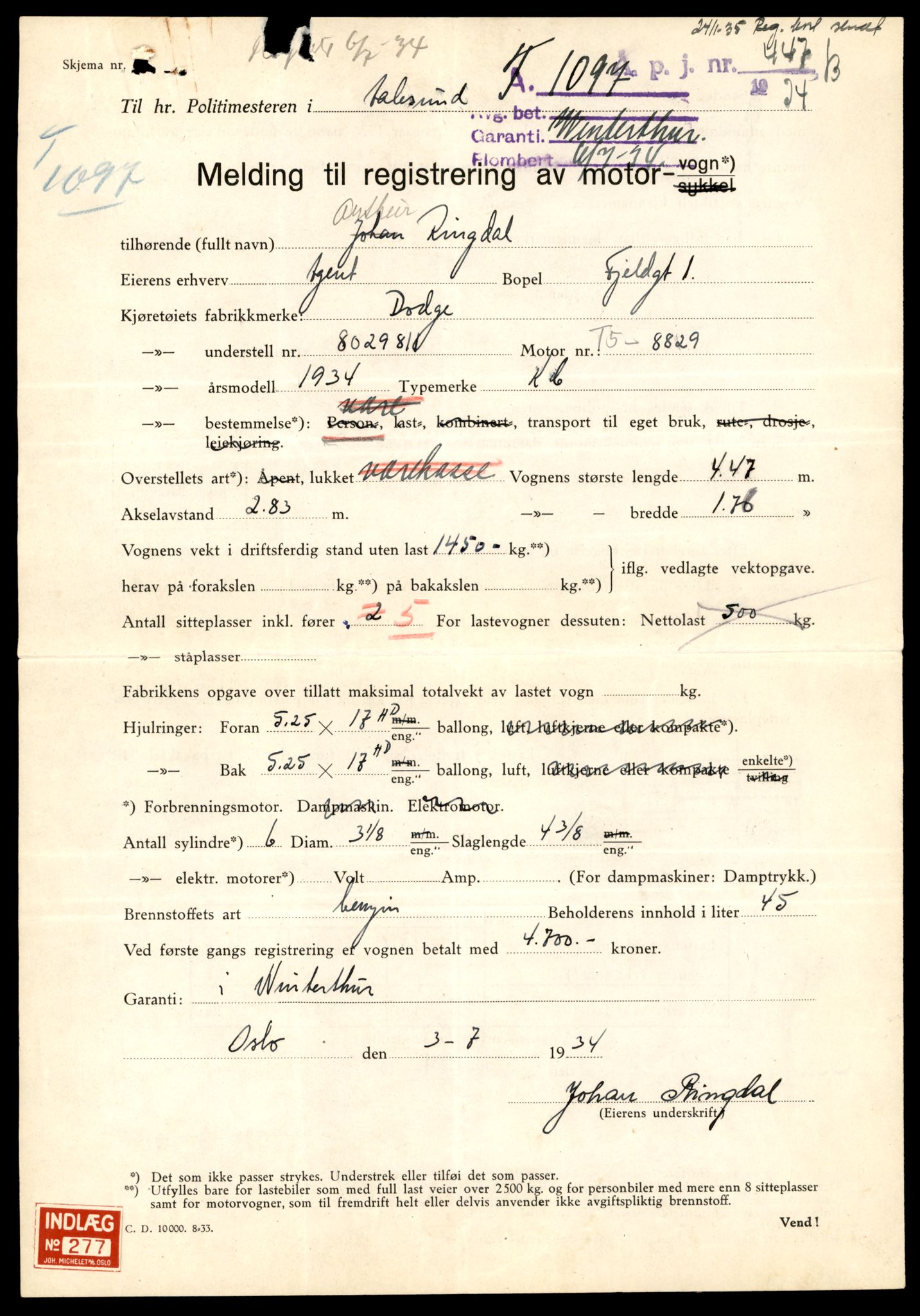 Møre og Romsdal vegkontor - Ålesund trafikkstasjon, AV/SAT-A-4099/F/Fe/L0045: Registreringskort for kjøretøy T 14320 - T 14444, 1927-1998, s. 317