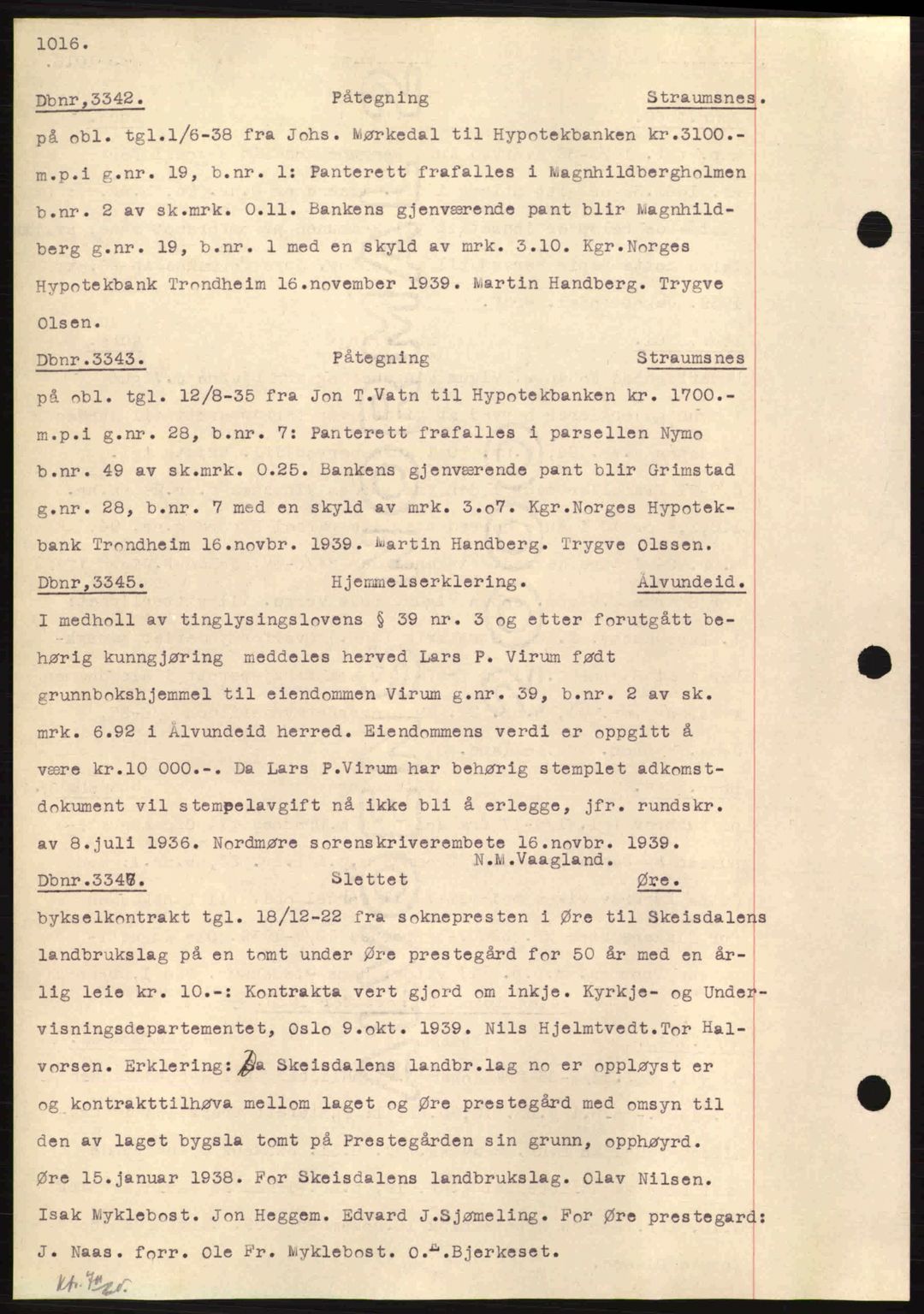 Nordmøre sorenskriveri, SAT/A-4132/1/2/2Ca: Pantebok nr. C80, 1936-1939, Dagboknr: 3342/1939