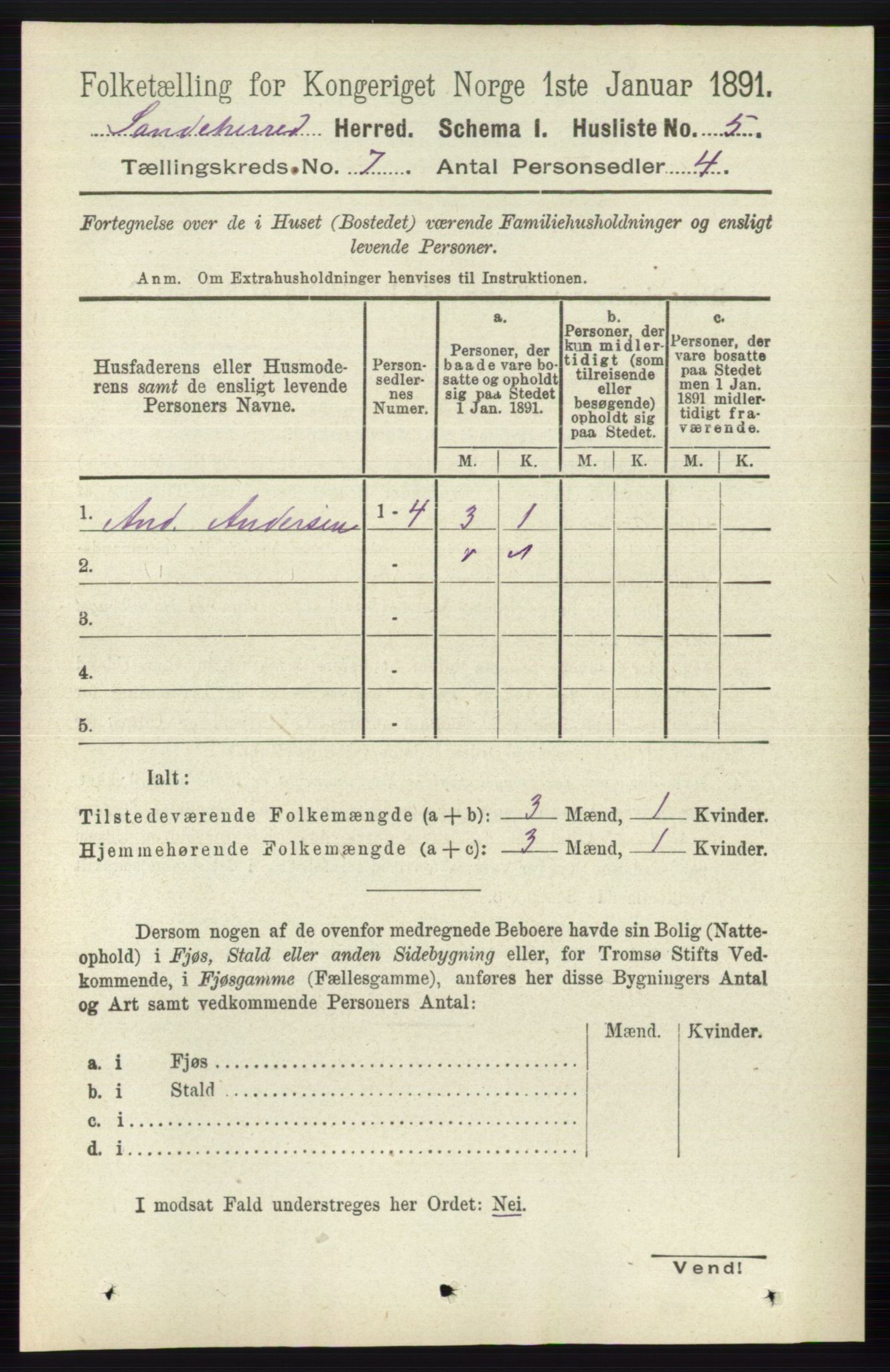 RA, Folketelling 1891 for 0724 Sandeherred herred, 1891, s. 3978