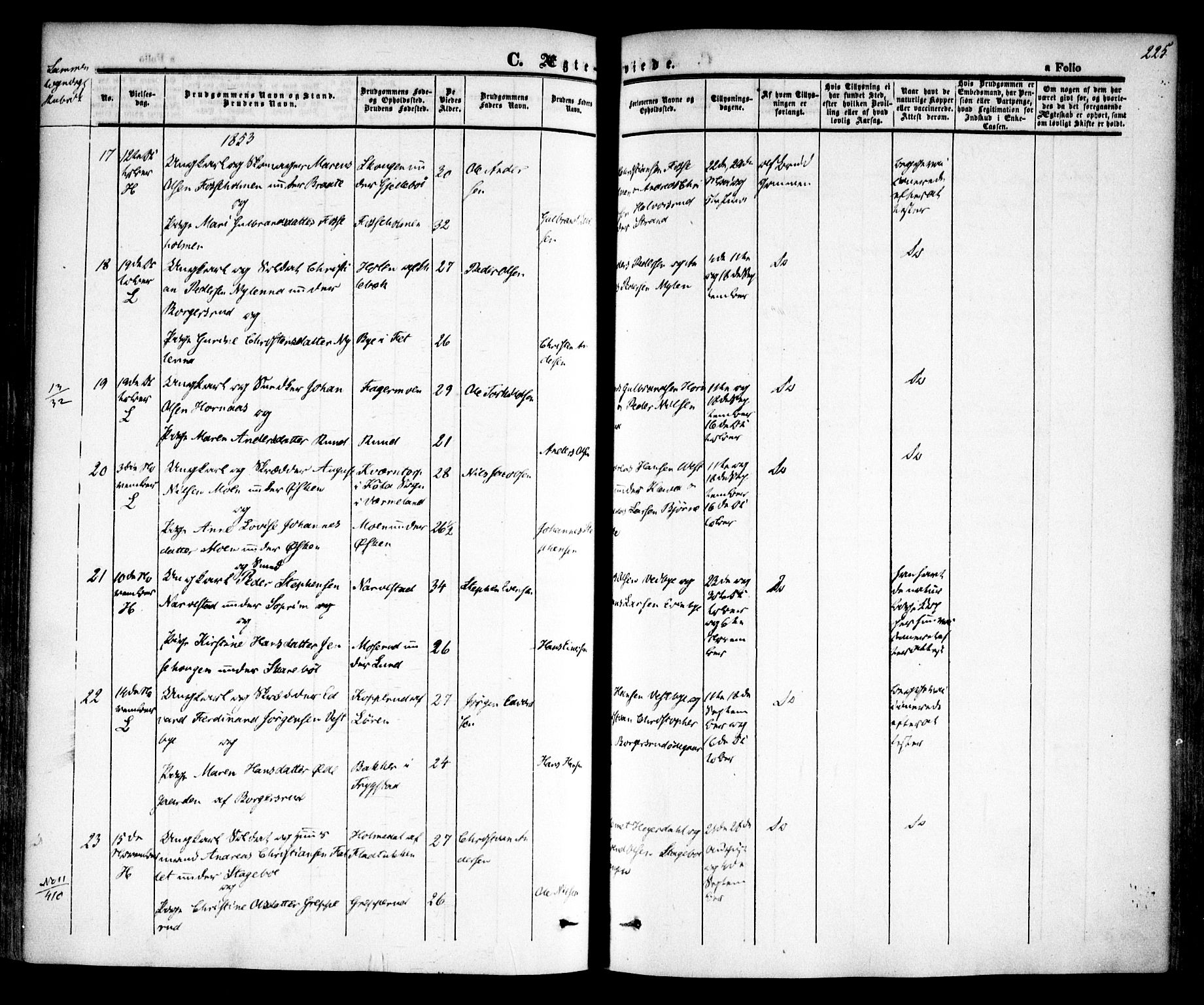 Høland prestekontor Kirkebøker, SAO/A-10346a/F/Fa/L0009: Ministerialbok nr. I 9, 1846-1853, s. 225
