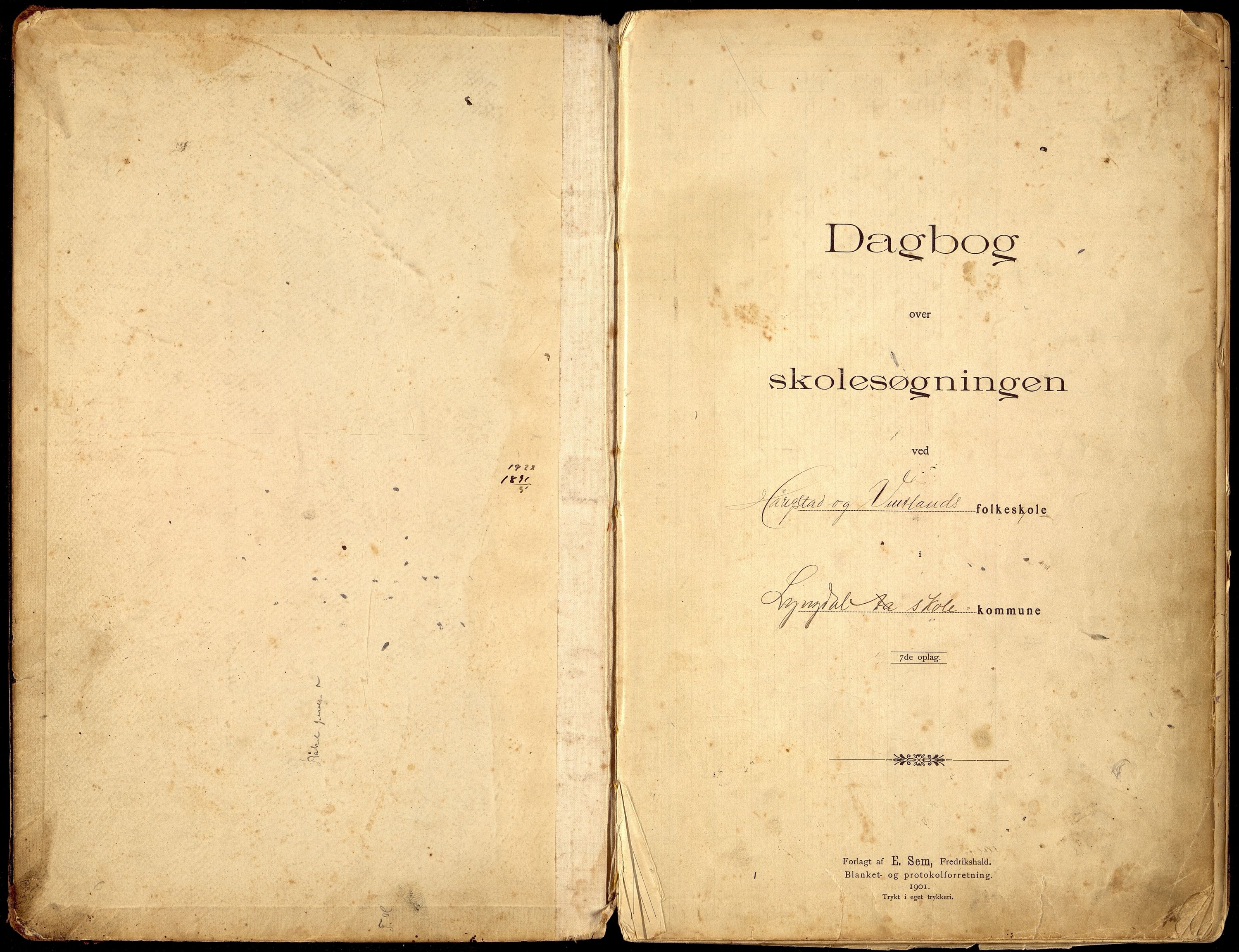 Lyngdal kommune - Hårekstad Skolekrets, ARKSOR/1032LG552/H/L0004: Skoleprotokoll, 1902-1921