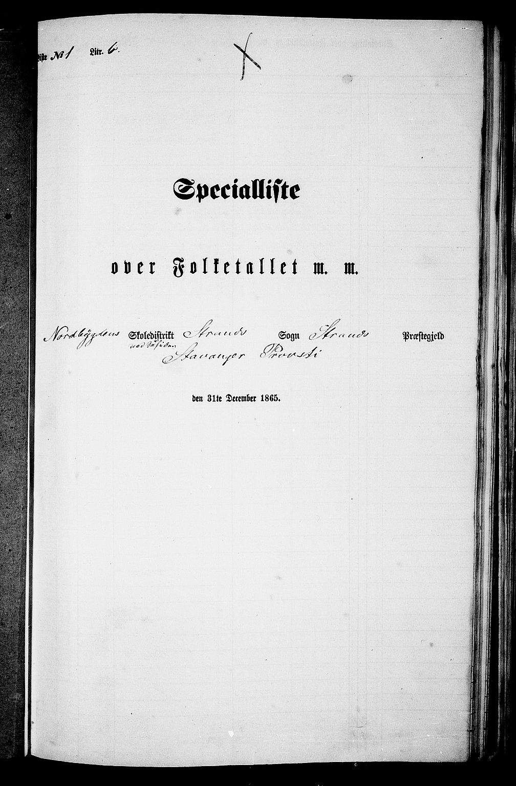 RA, Folketelling 1865 for 1130P Strand prestegjeld, 1865, s. 19