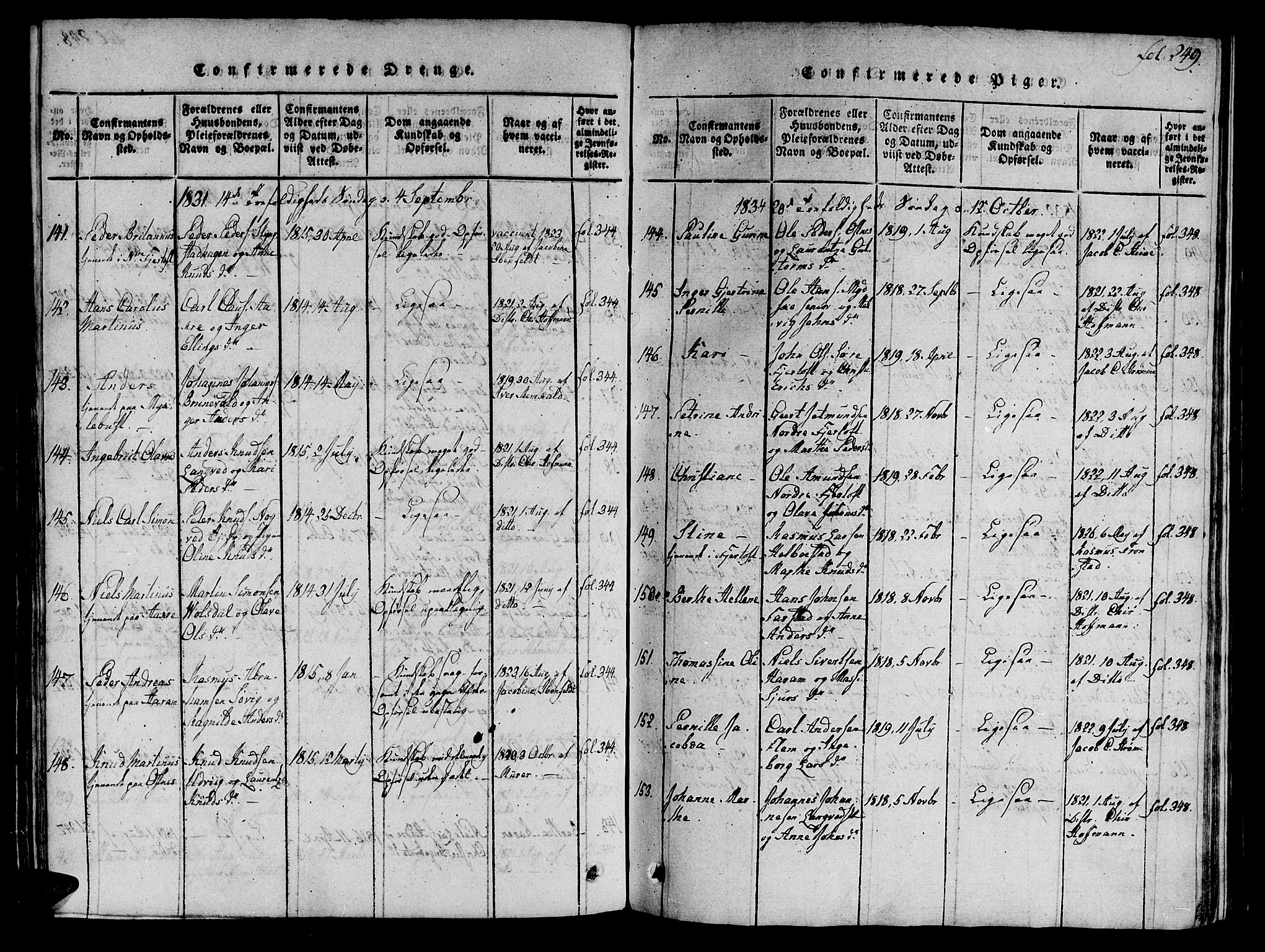 Ministerialprotokoller, klokkerbøker og fødselsregistre - Møre og Romsdal, SAT/A-1454/536/L0495: Ministerialbok nr. 536A04, 1818-1847, s. 249