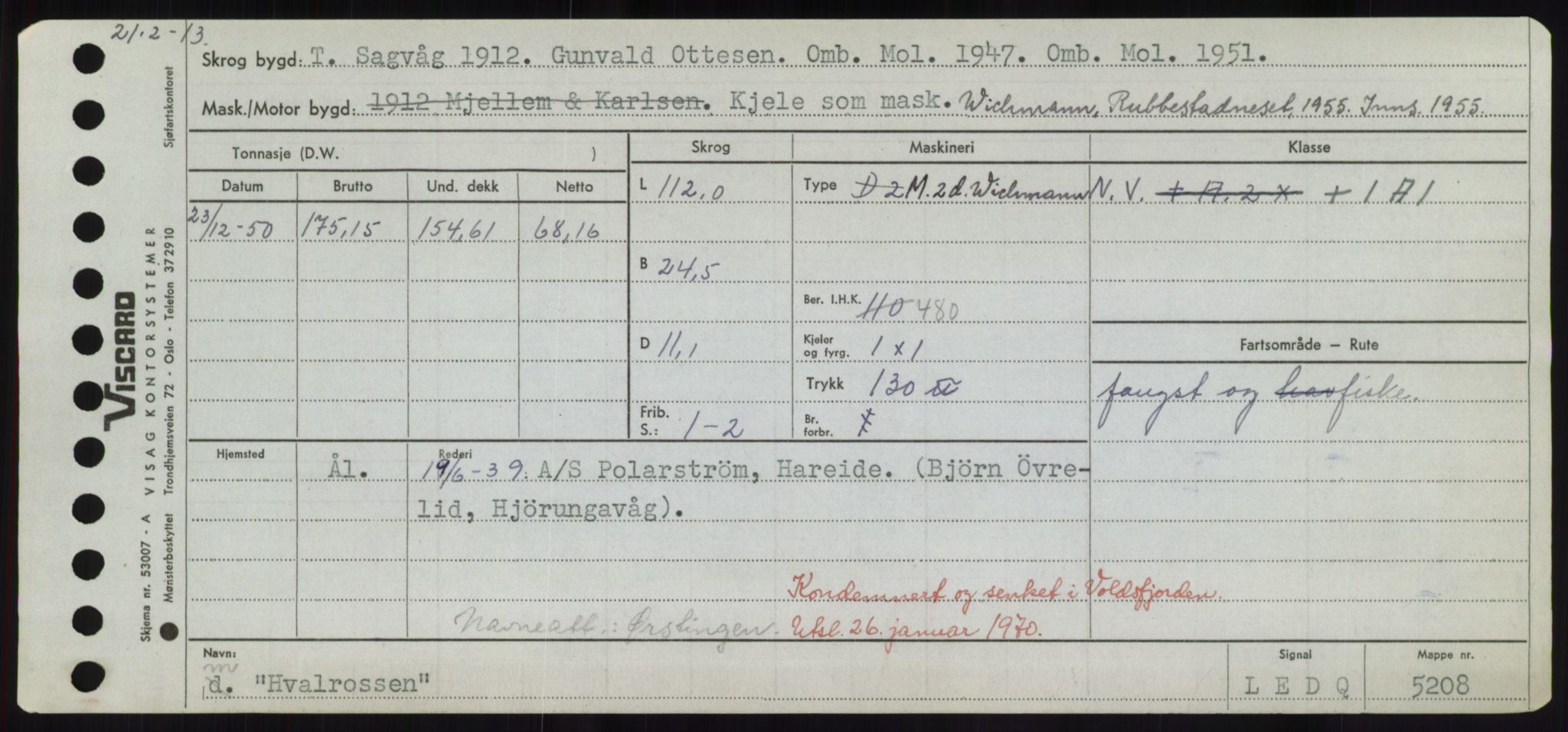 Sjøfartsdirektoratet med forløpere, Skipsmålingen, RA/S-1627/H/Hd/L0017: Fartøy, Holi-Hå, s. 195