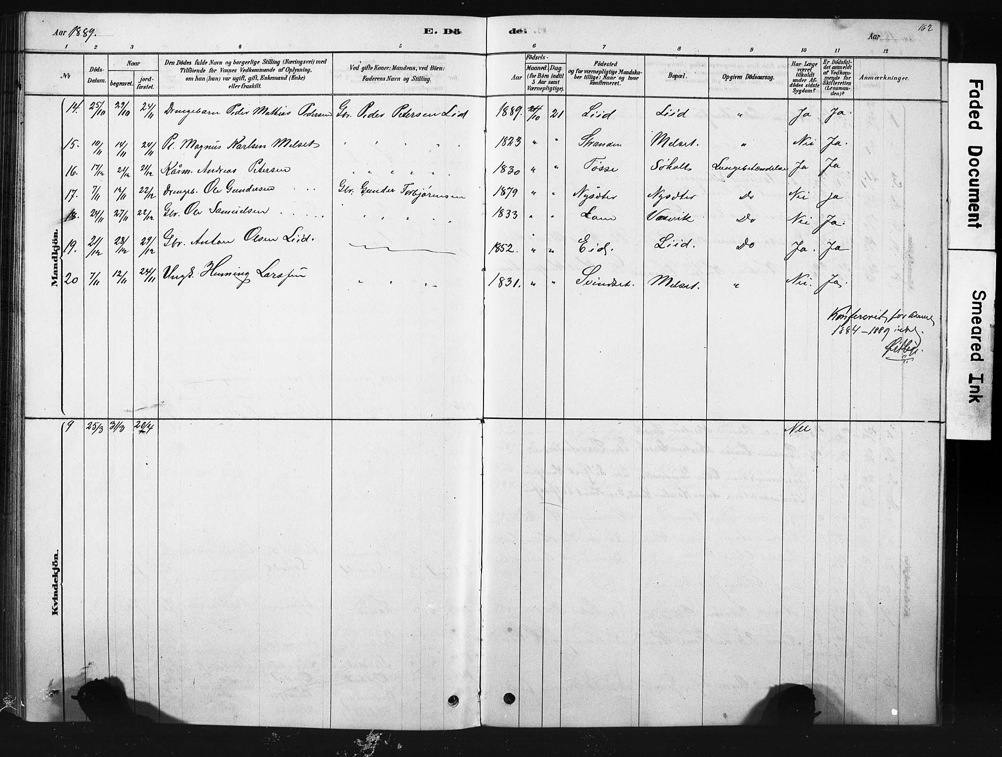 Ministerialprotokoller, klokkerbøker og fødselsregistre - Møre og Romsdal, AV/SAT-A-1454/522/L0326: Klokkerbok nr. 522C05, 1878-1890, s. 162